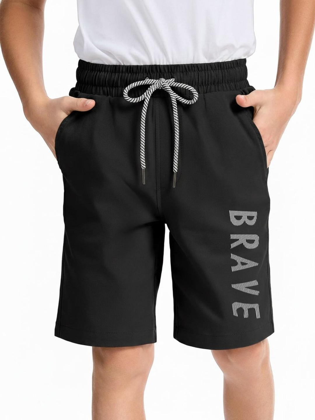 Hotfits Pack Of 2 Boys Typography Printed Training or Gym Shorts