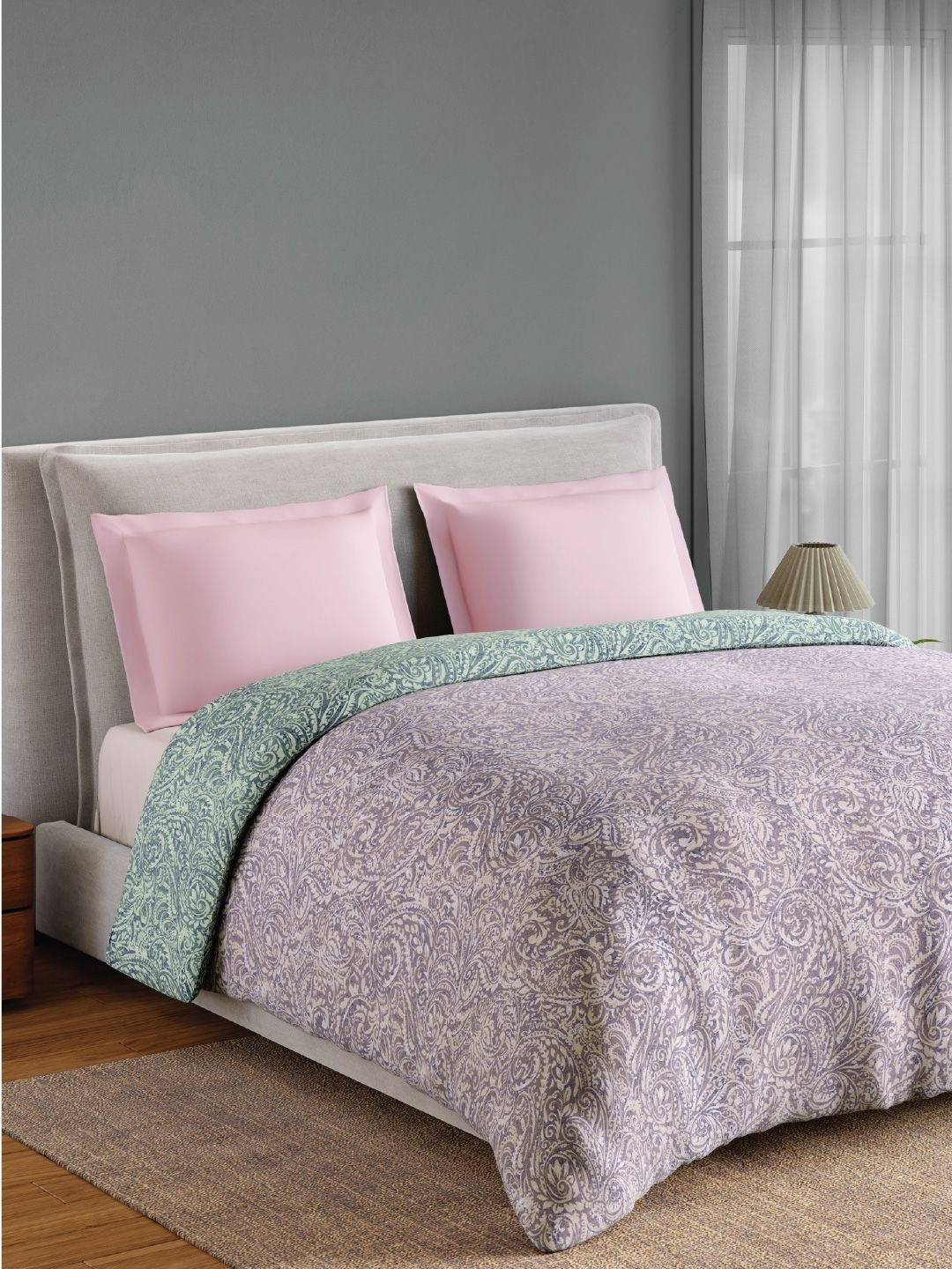 SPACES Violet & Lavender Ethnic Motifs AC Room 150 GSM Quilt