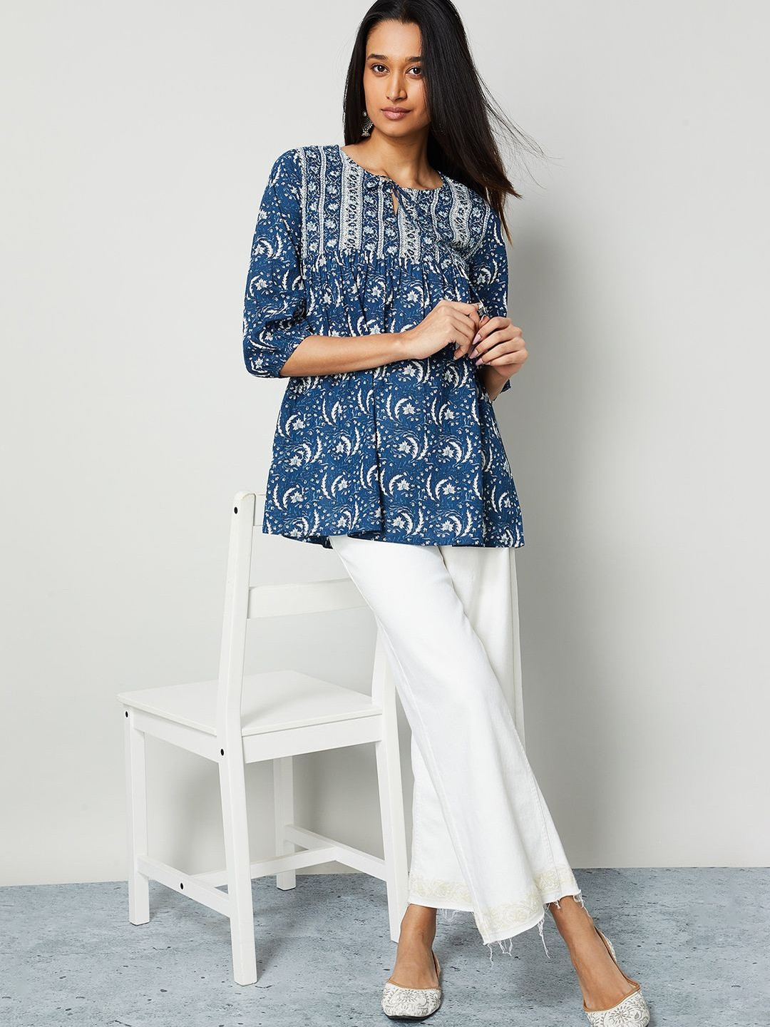 Melange by Lifestyle Floral Print Cotton Top