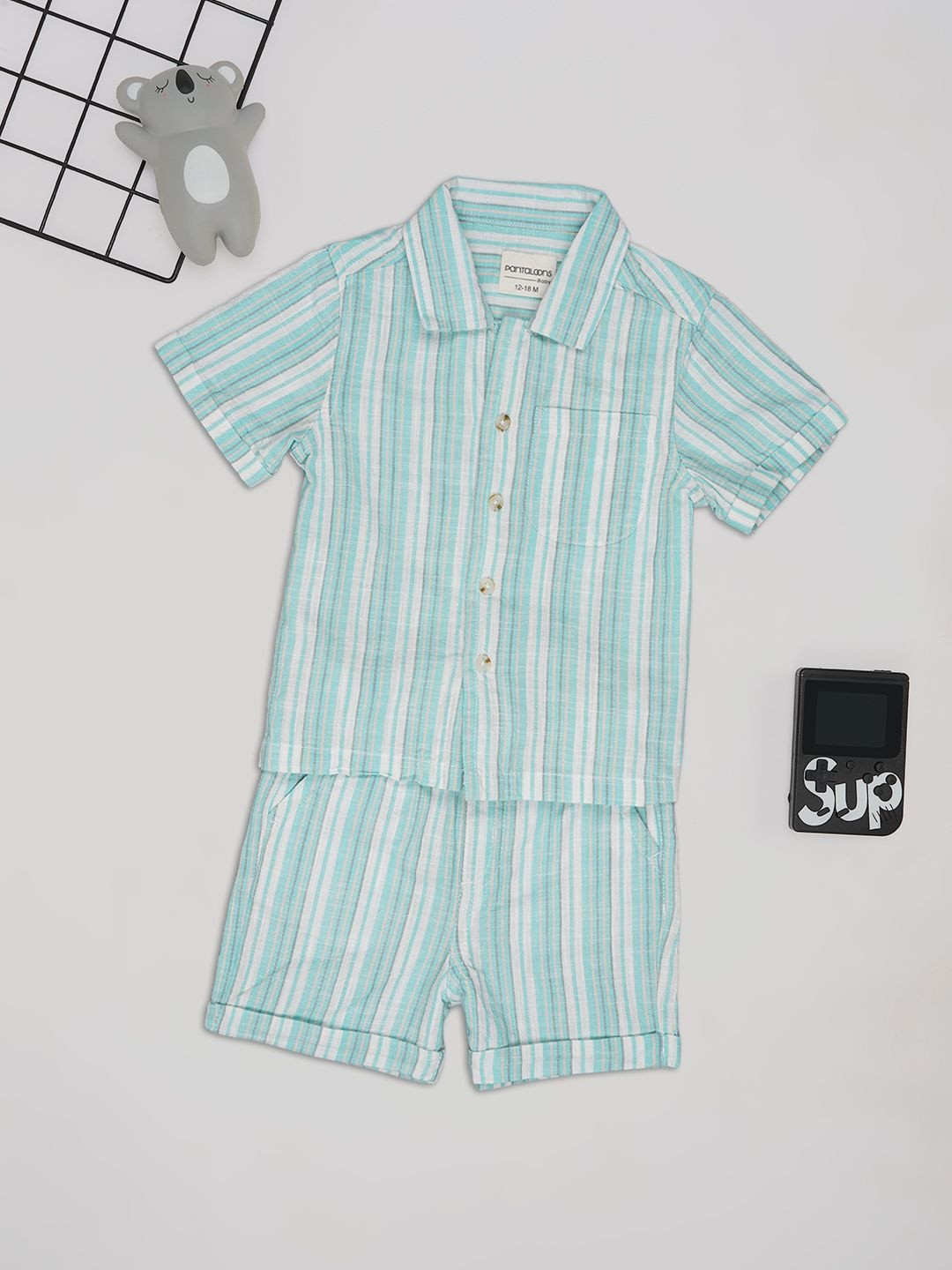 Pantaloons Baby Boys Striped Shirt with Shorts