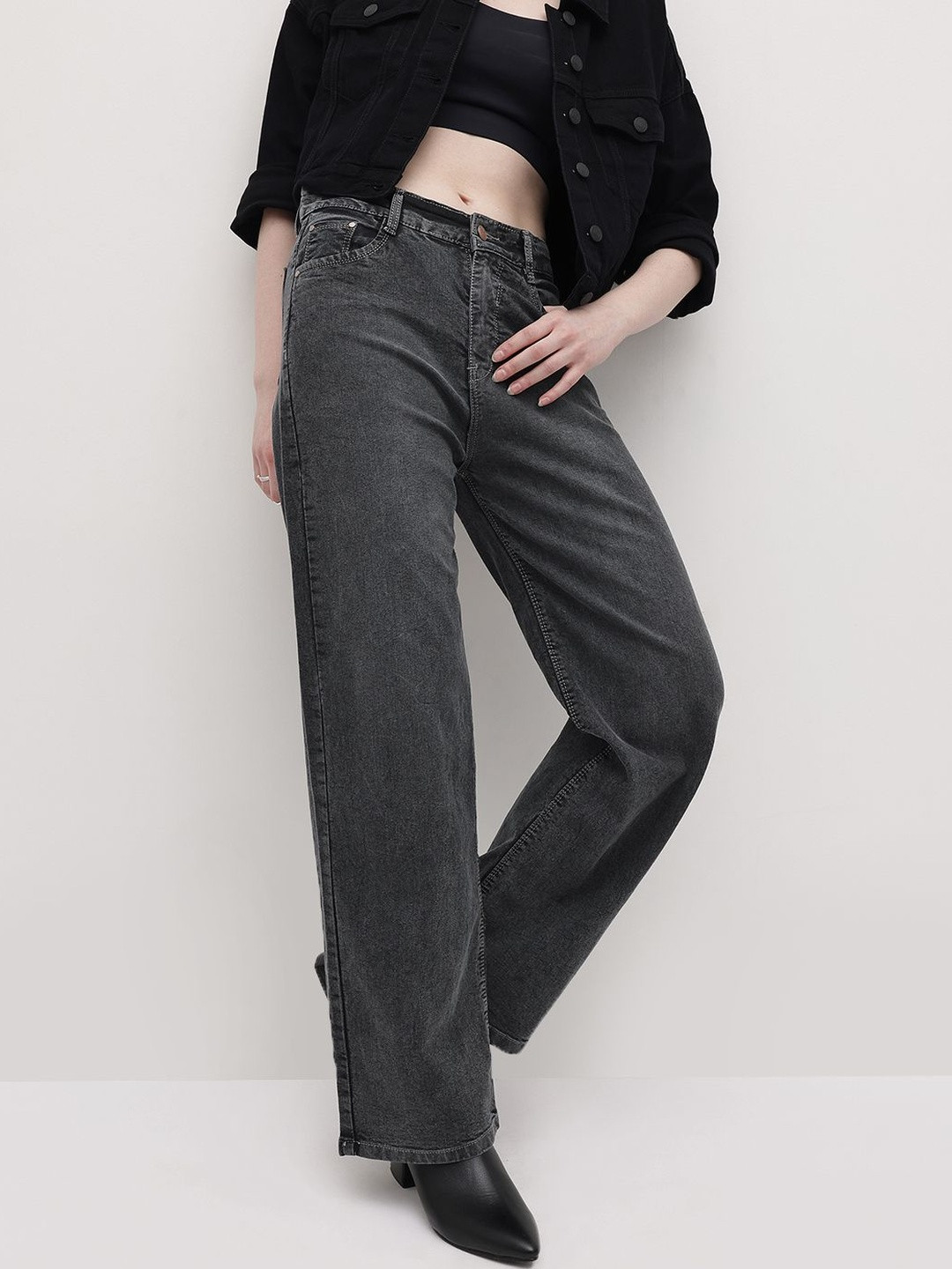Encrypt Women Comfort Straight Fit High-Rise Stretchable Jeans