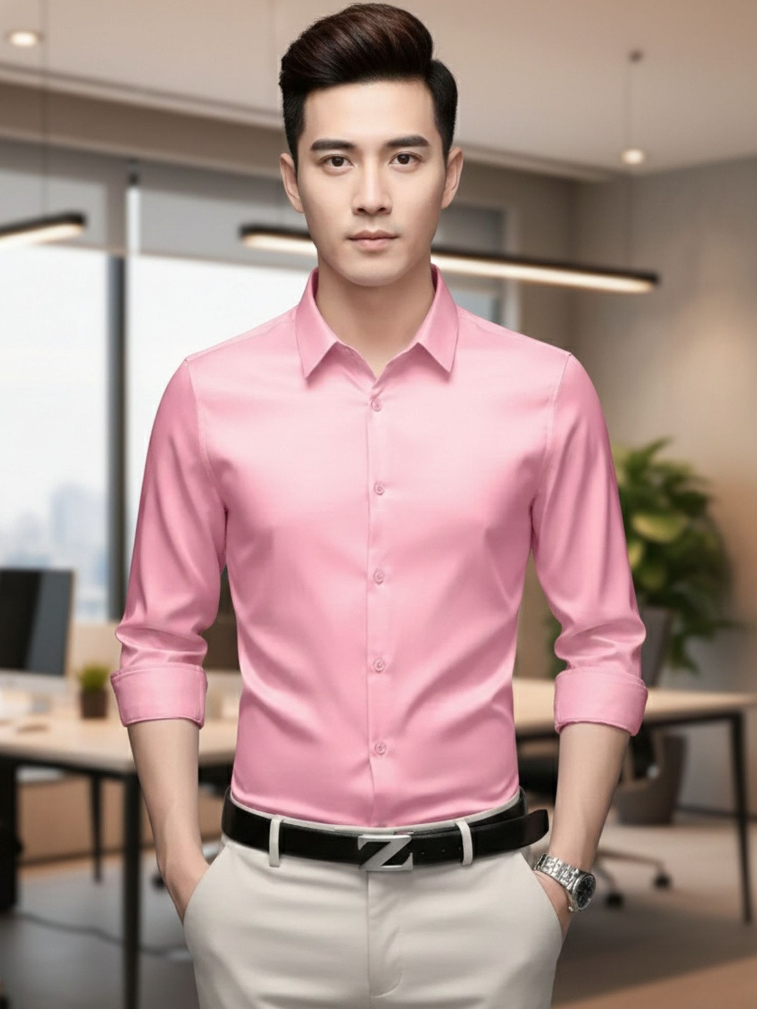 INDOPRIMO Men Standard Semiformal Shirt