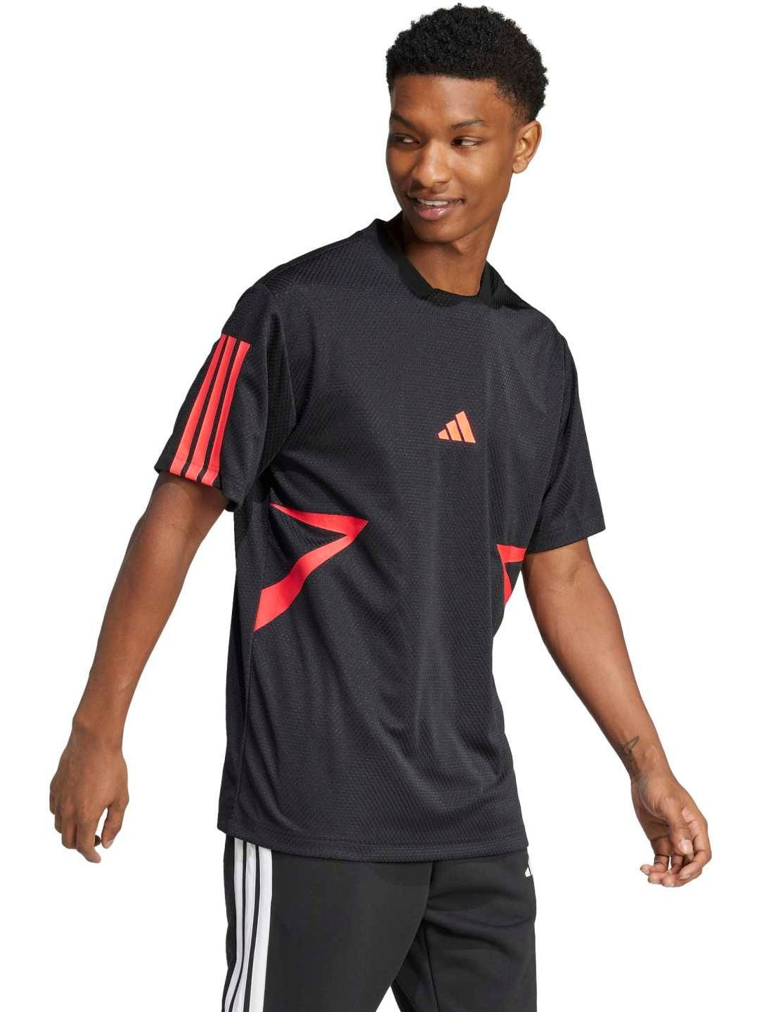 ADIDAS M TIRO CB TEE Colour-Block Printed T-Shirt