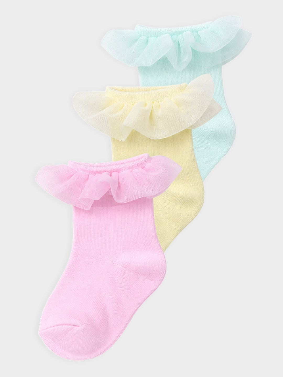MiArcus Girls Pack of 3 Cotton Blend Ankle Length Socks