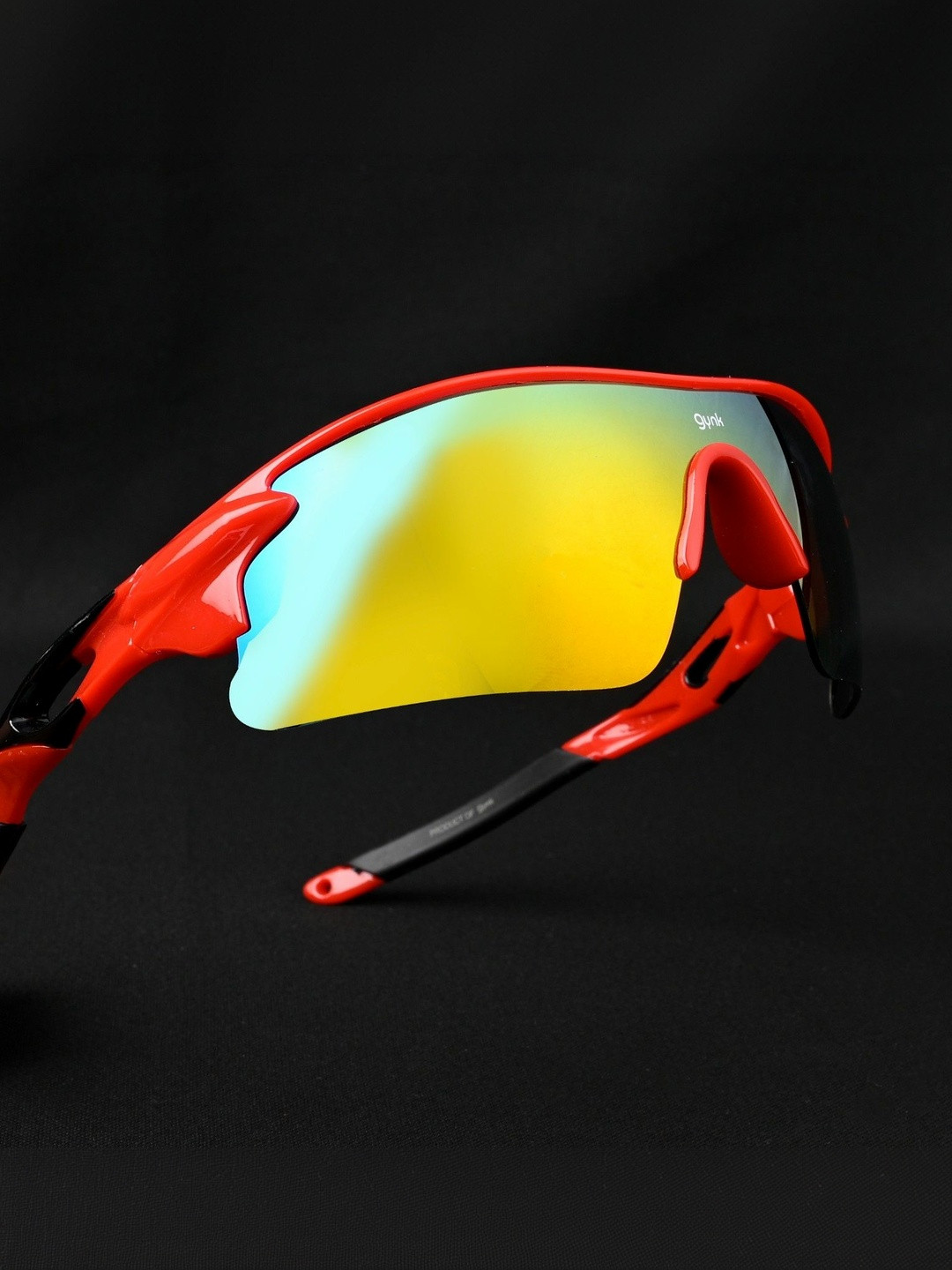 GYNK Men Mirrored Lens & Red Sports Sunglasses with