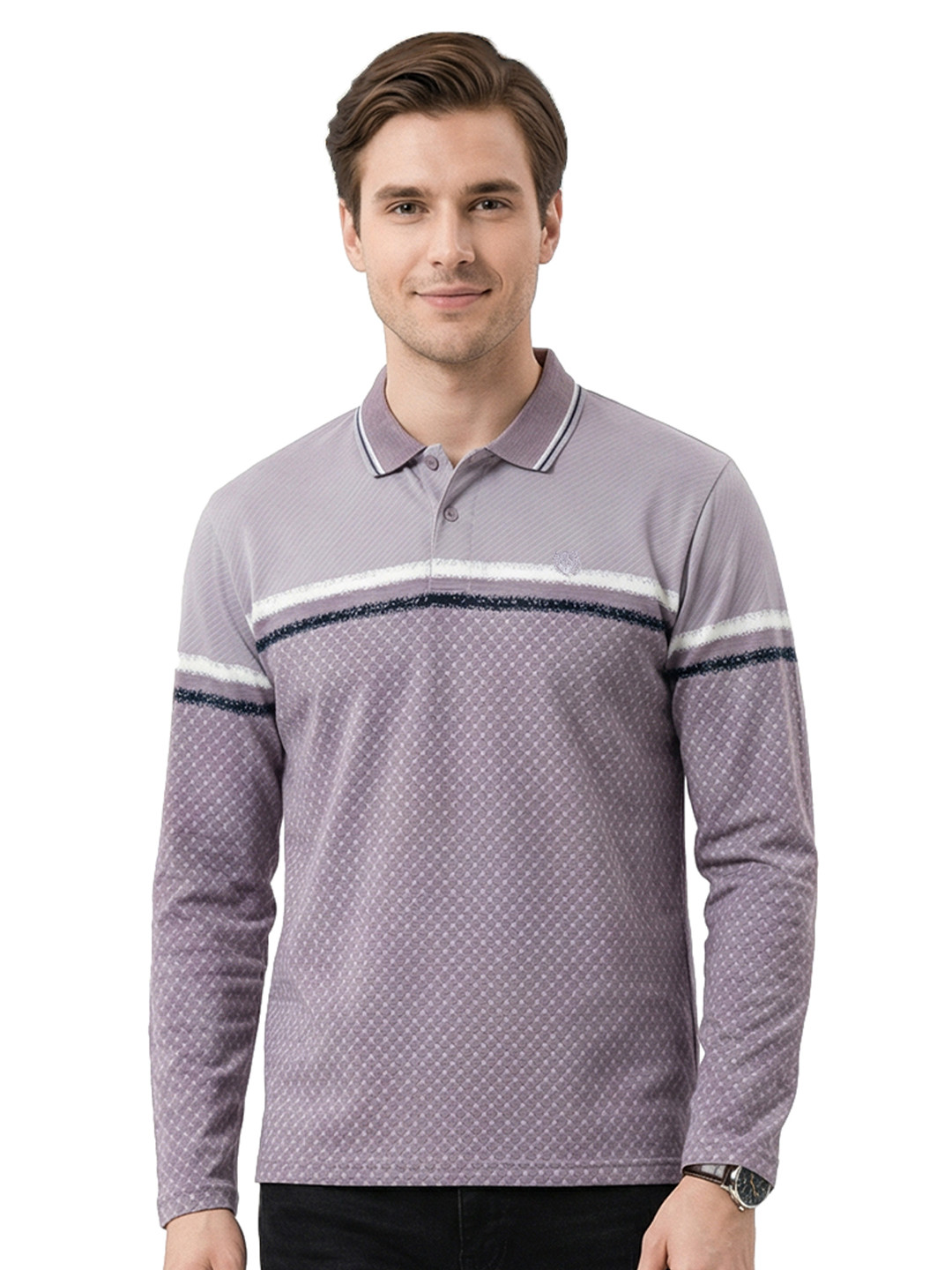 Cottonking Men Polo Collar Full Sleeves T-shirt