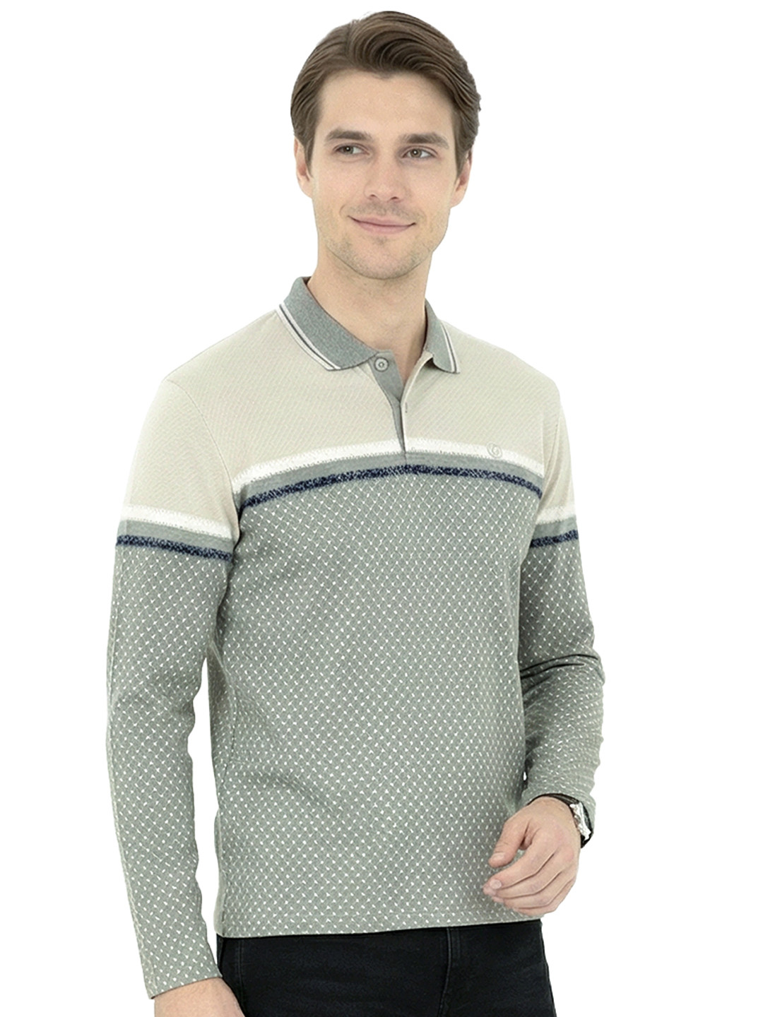 Cottonking Men Polo Collar Full Sleeves T-shirt