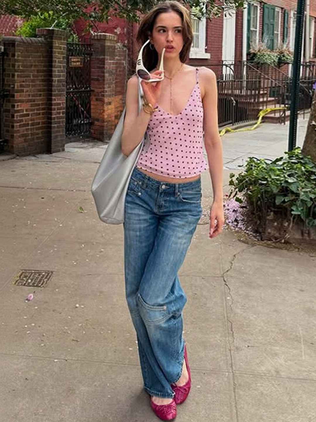 Polka Dot Print Top