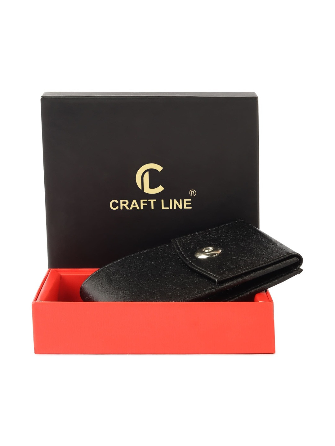 CRAFT LINE Men Textured PU Two Fold Wallet