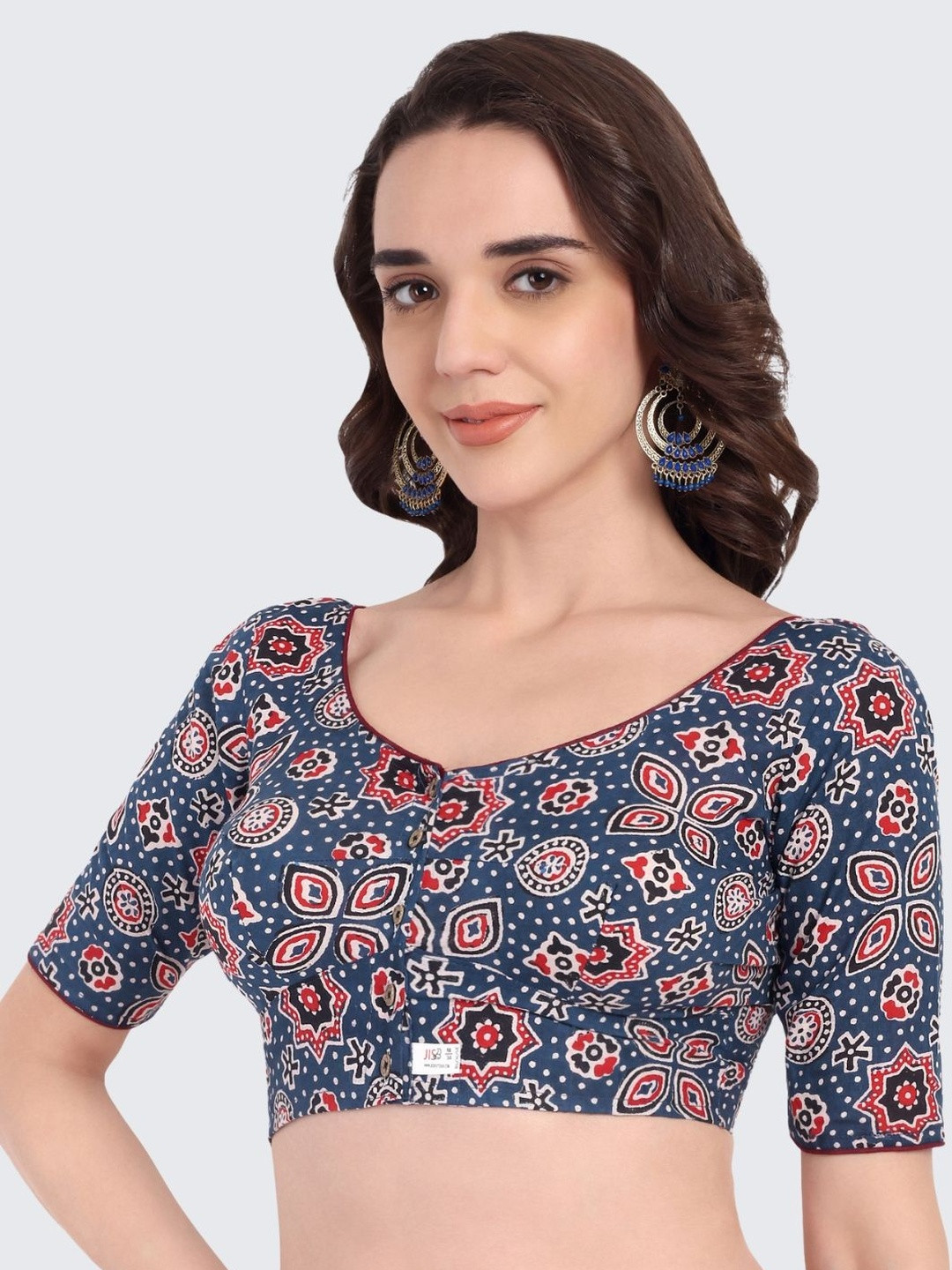 JISB Cotton Printed Saree Blouse