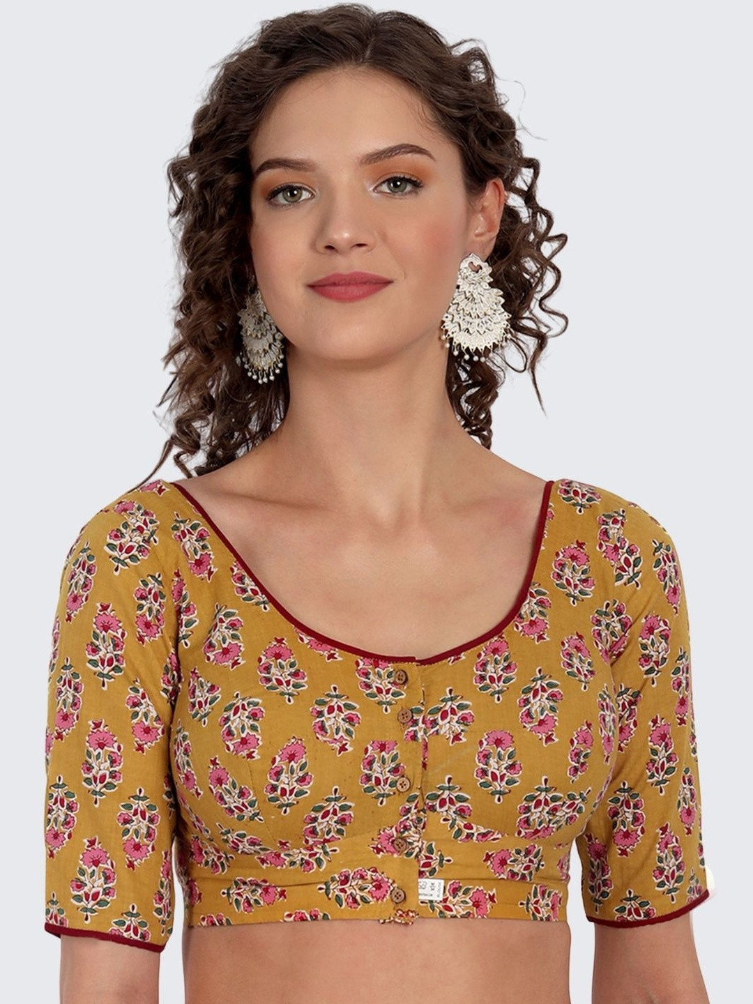 JISB Cotton Printed Saree Blouse