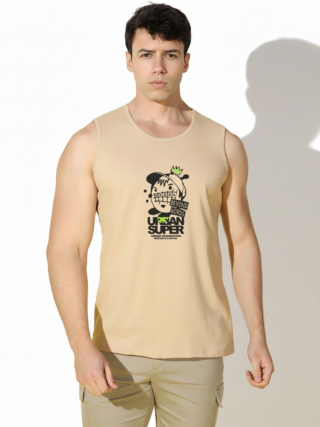MINISTRY OF FRIENDS Printed Assorted Cotton Gym Vest