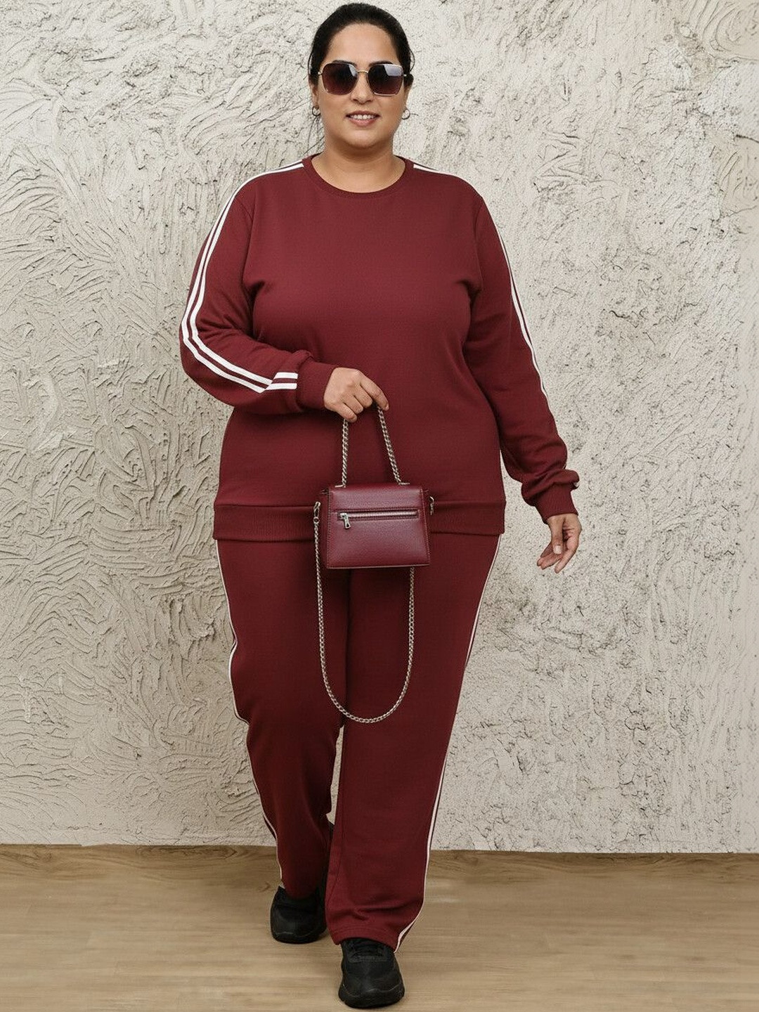 UnaOne Women Striped Cotton Tracksuits