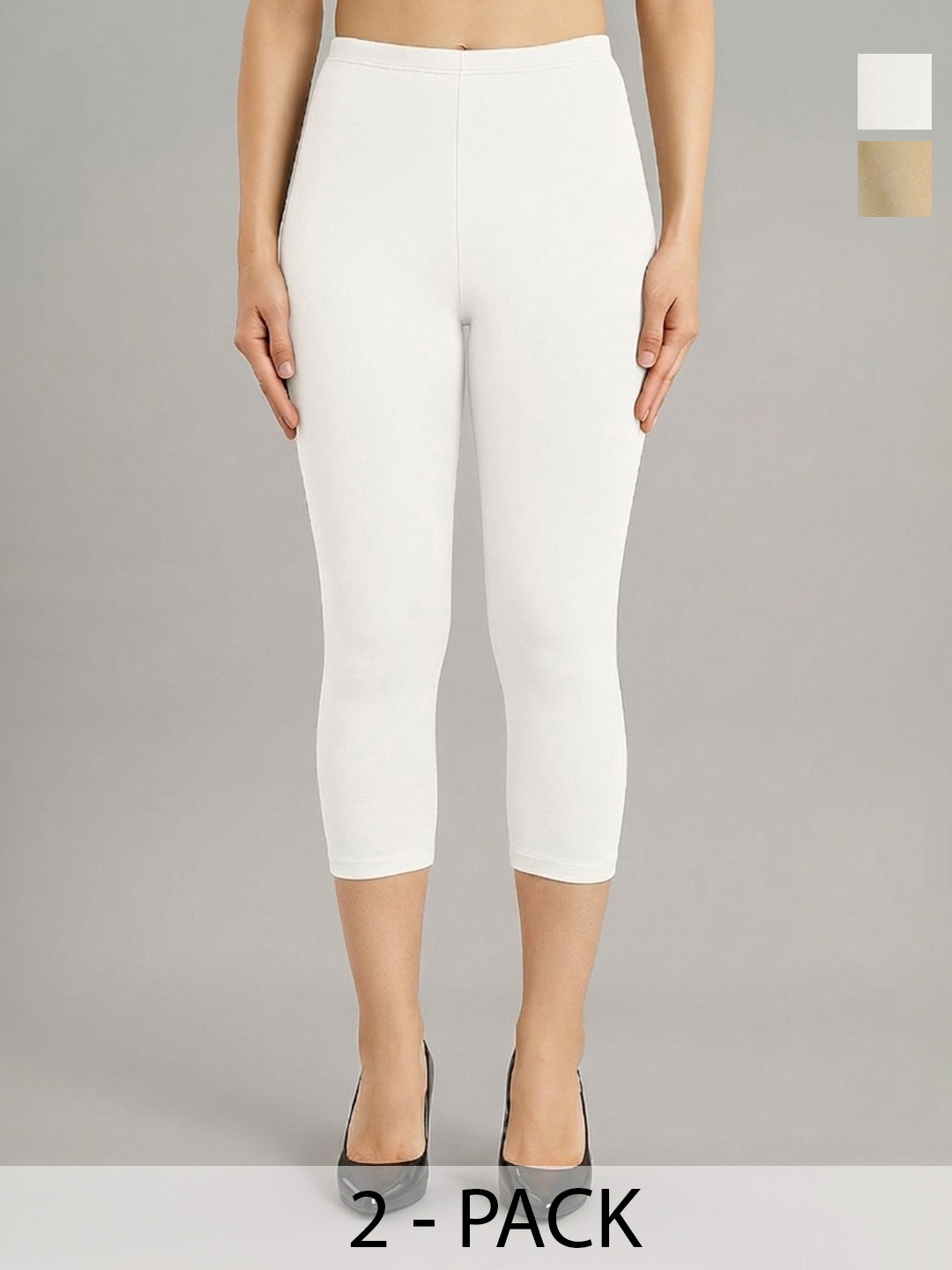 Avaasa Buy Shruthi Pack of 2 3/4th Length Leggings