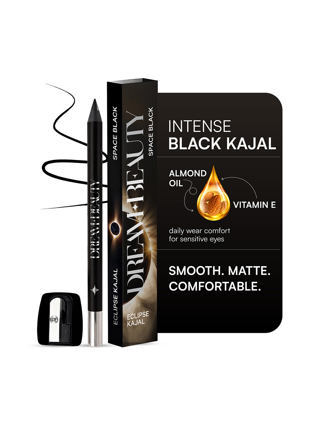Dream Beauty 12H Long Wear Waterproof Intense Eclipse Kajal - Space Black