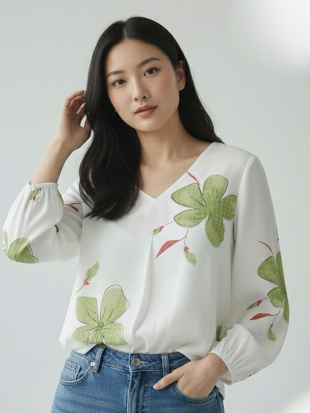 Ansgarments Floral Print Cotton Top
