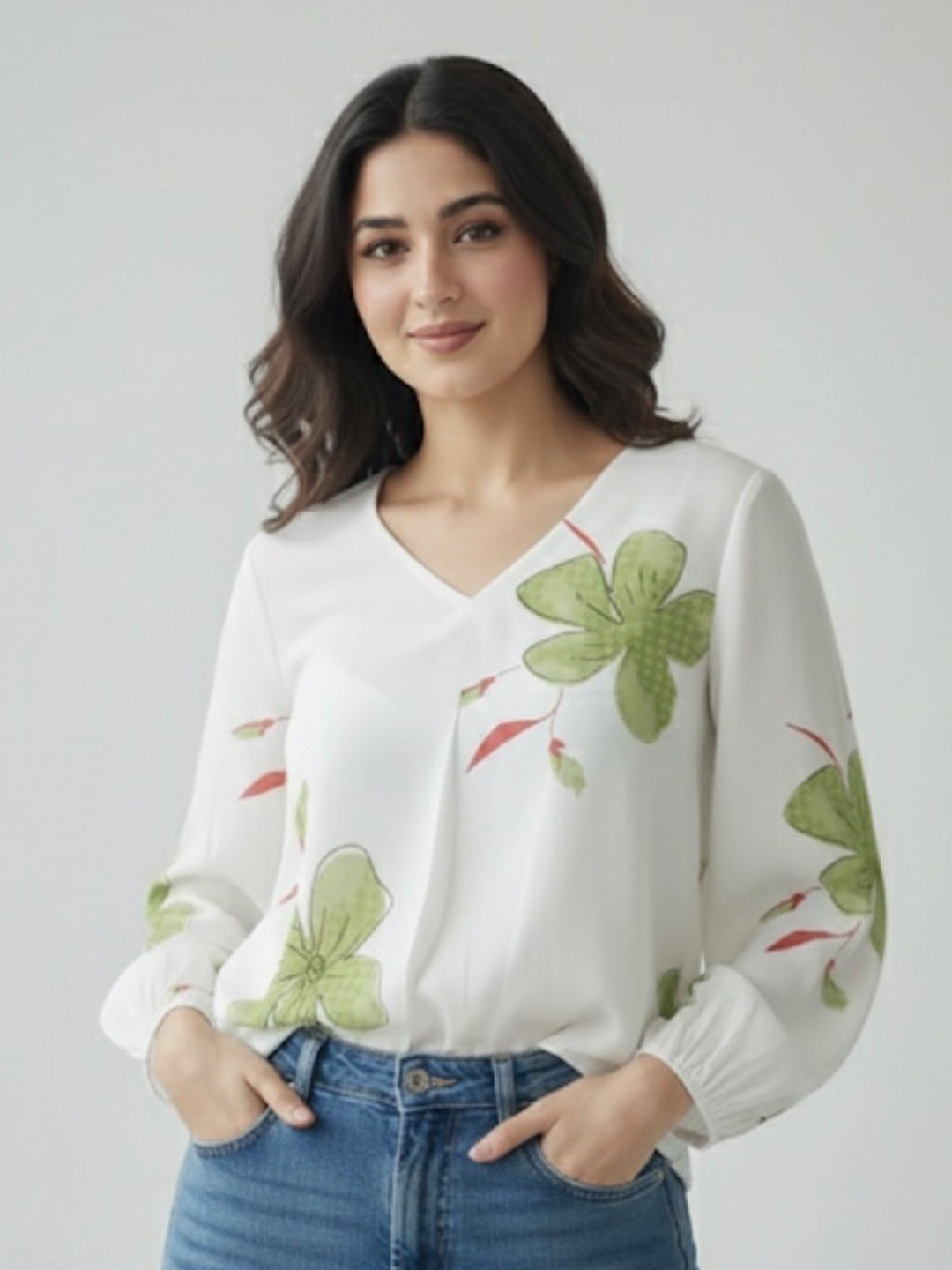 Anaya and Shanaya garments Floral Print Cotton Top