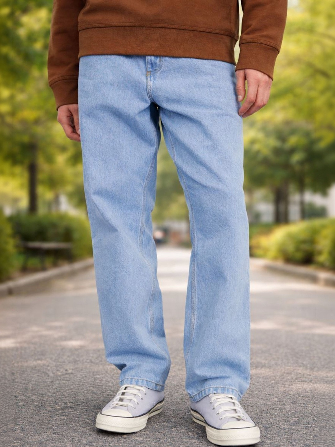 EVERFADE Men Relaxed Fit Mid-Rise Light Fade Jeans
