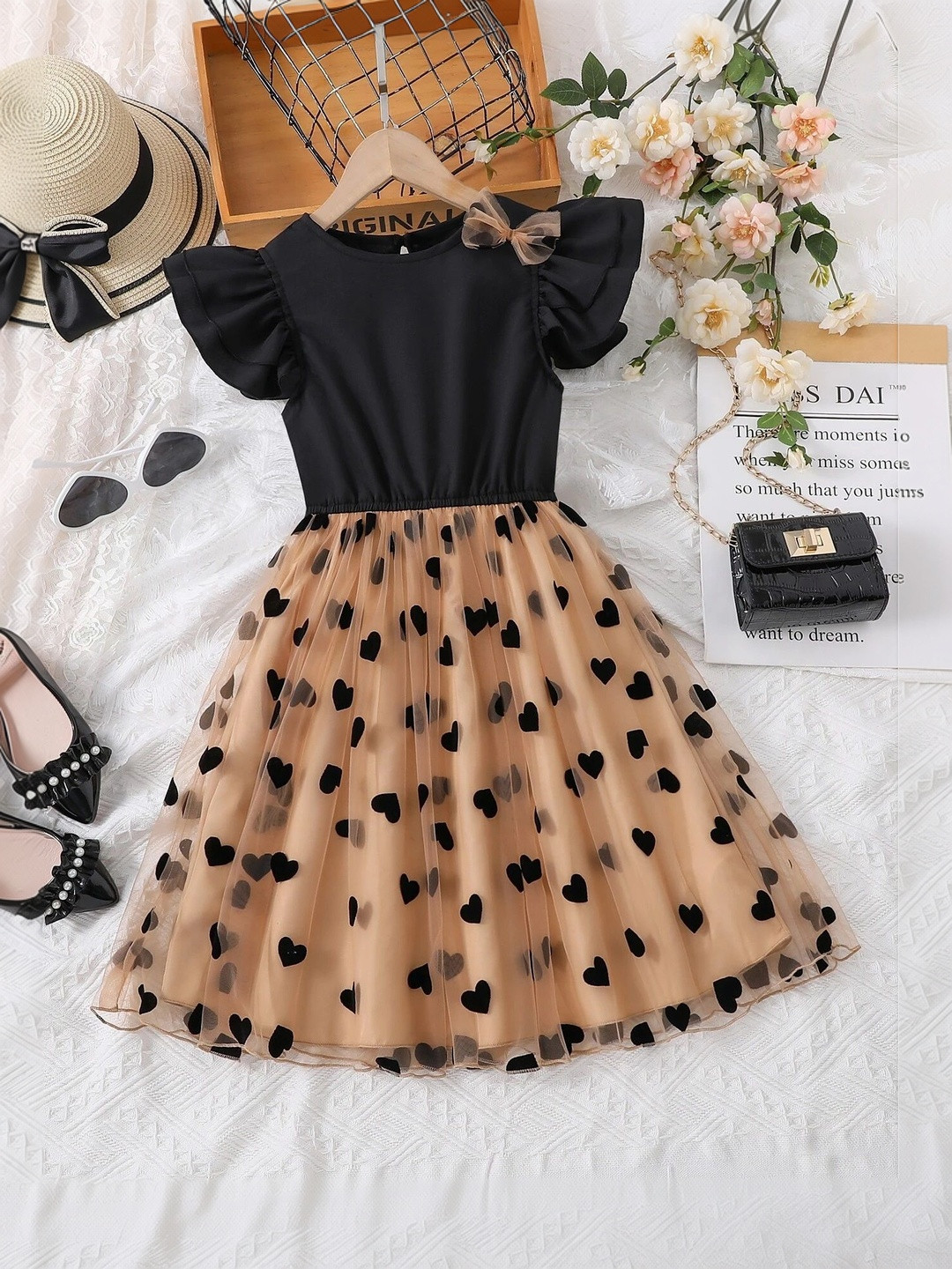 TIOR Print Cold-Shoulder Fit & Flare Dress