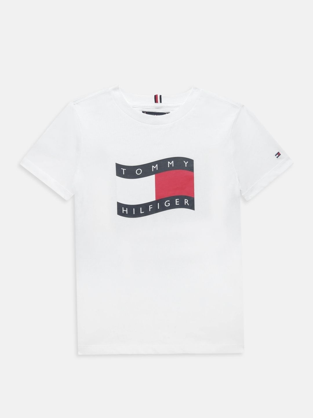 Tommy Hilfiger Boys White Cotton Tshirts