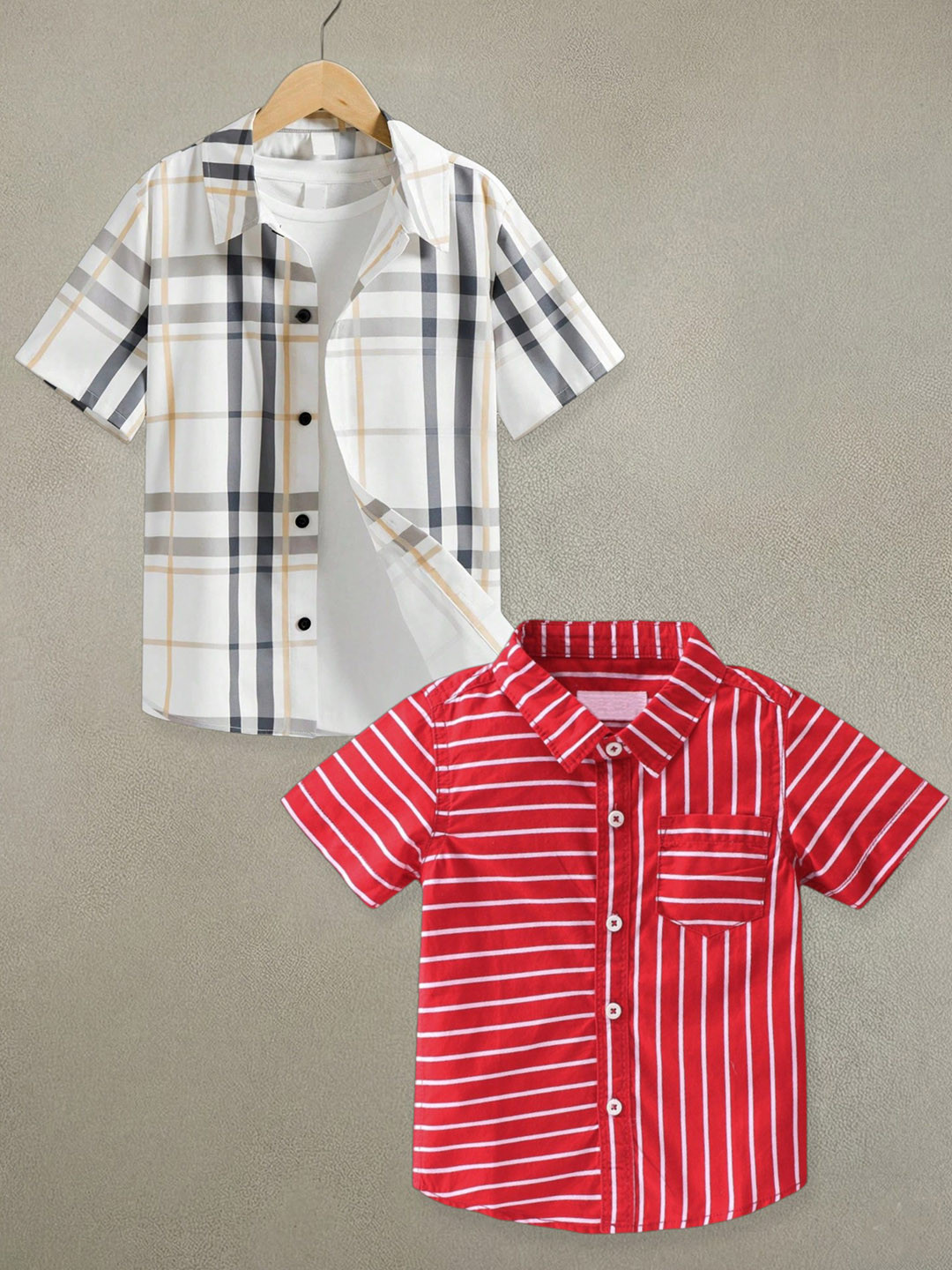 RAVYA TRENDZ Boys Classic Tartan Checks Checked Casual Shirt