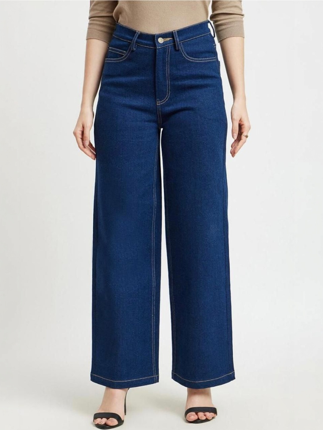 4WRD by Dressberry Women Straight Fit High-Rise Stretchable Jeans