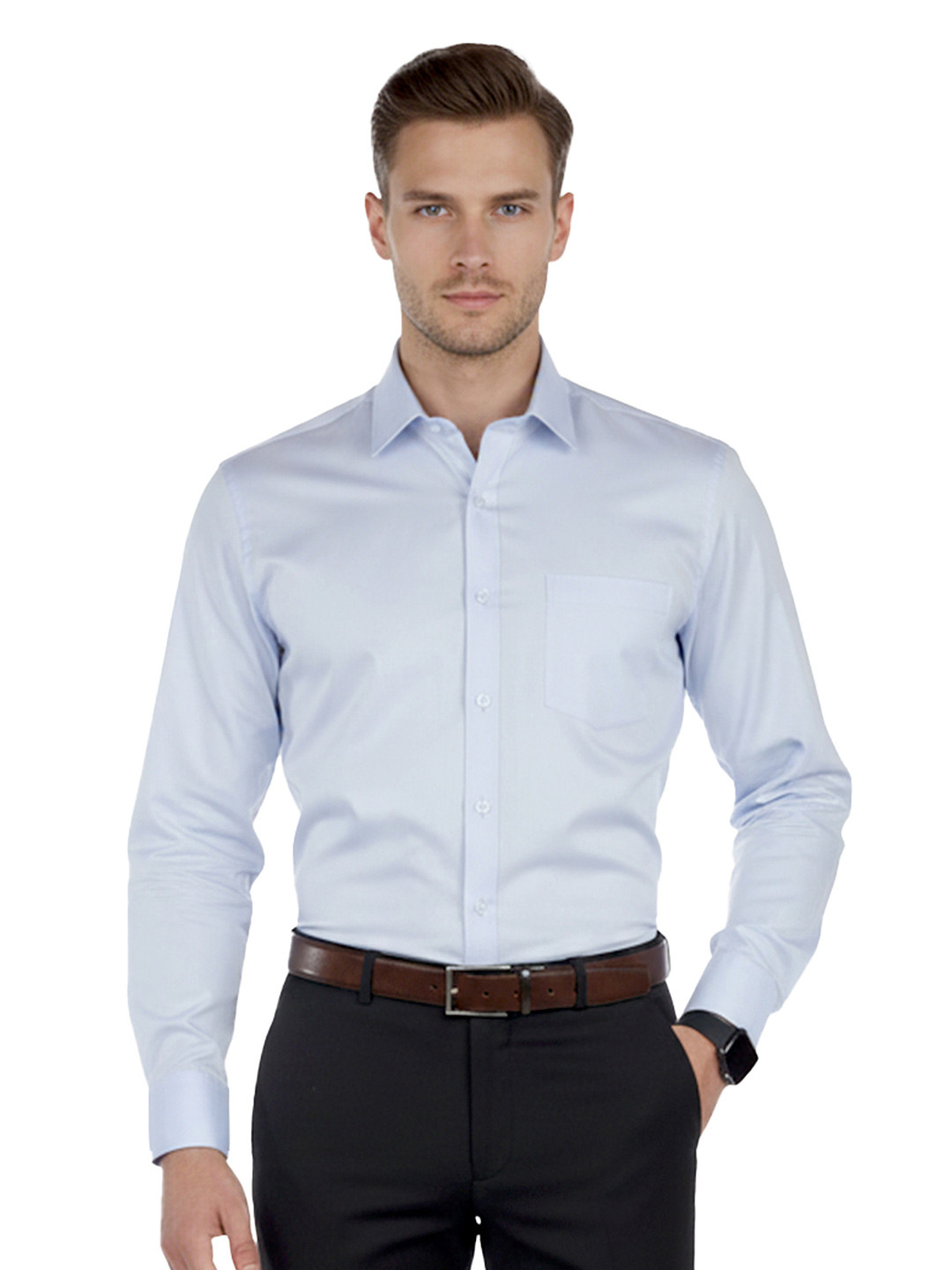 Cottonking Men Pure Cotton Full Sleeves Slim Fit Formal Shirt