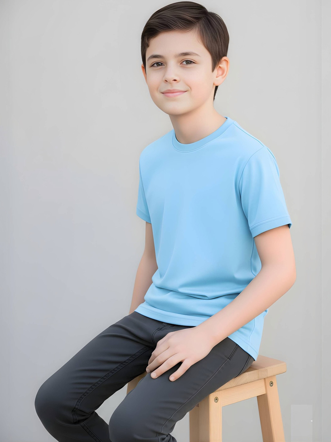 BRATMA Boys Blue Cotton Tshirts