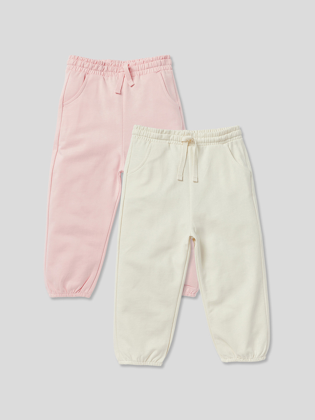 Juniors by Babyshop Pack of 2 Girls Cotton Mid-Rise Joggers
