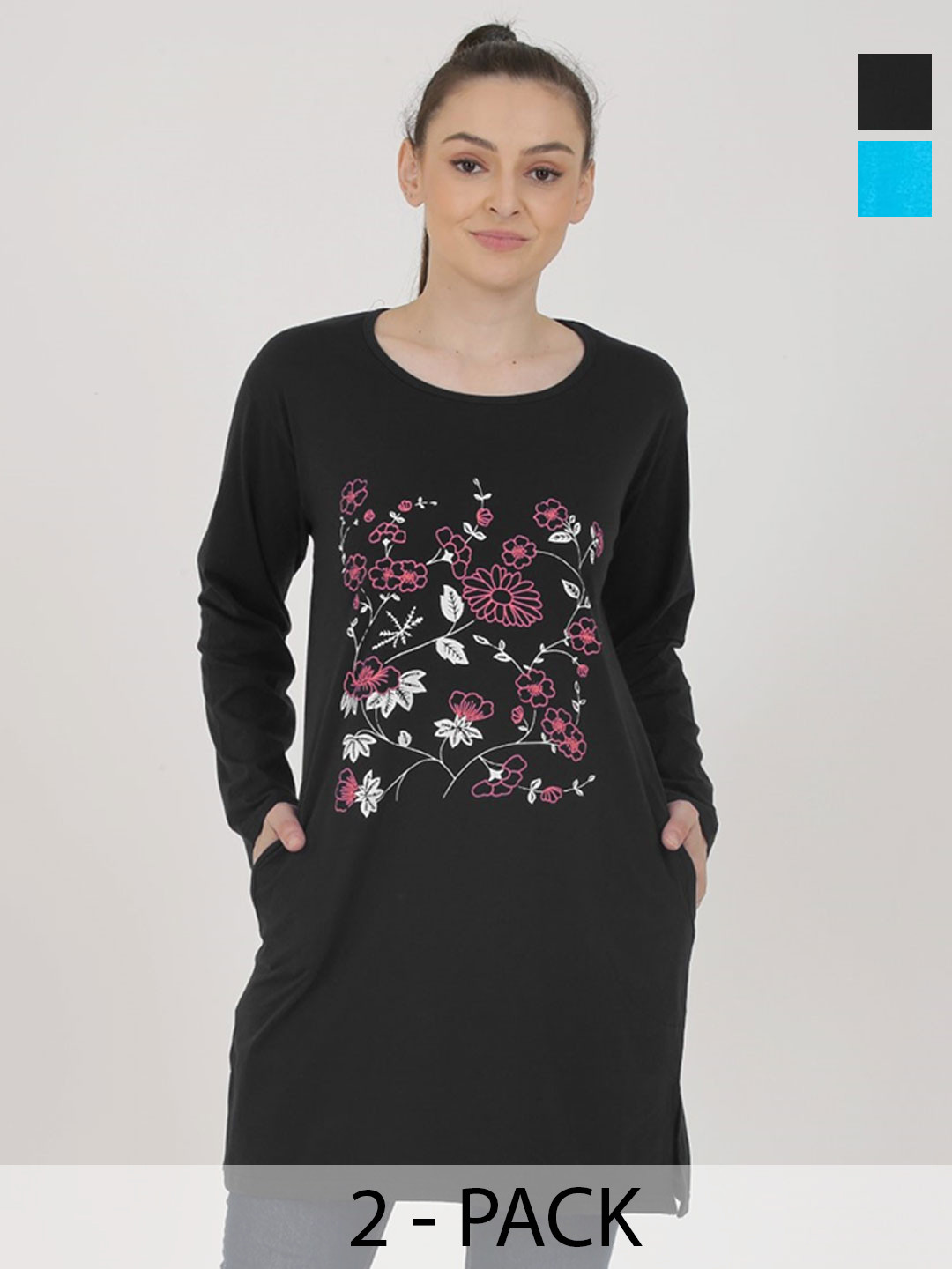 DDASPRATION Women Floral 2 Printed Pockets T-shirt