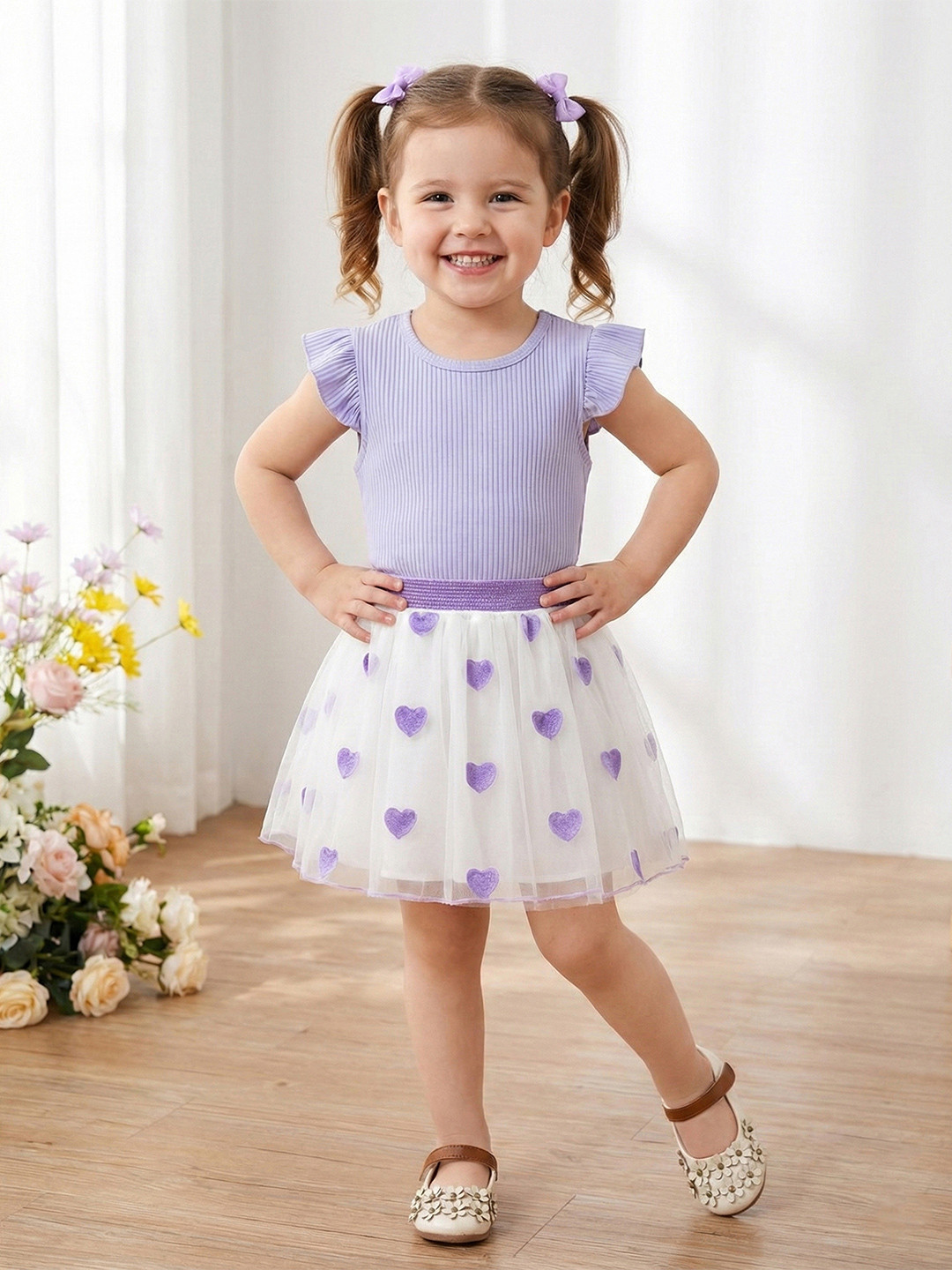 QMQ Girls Top with Skirt