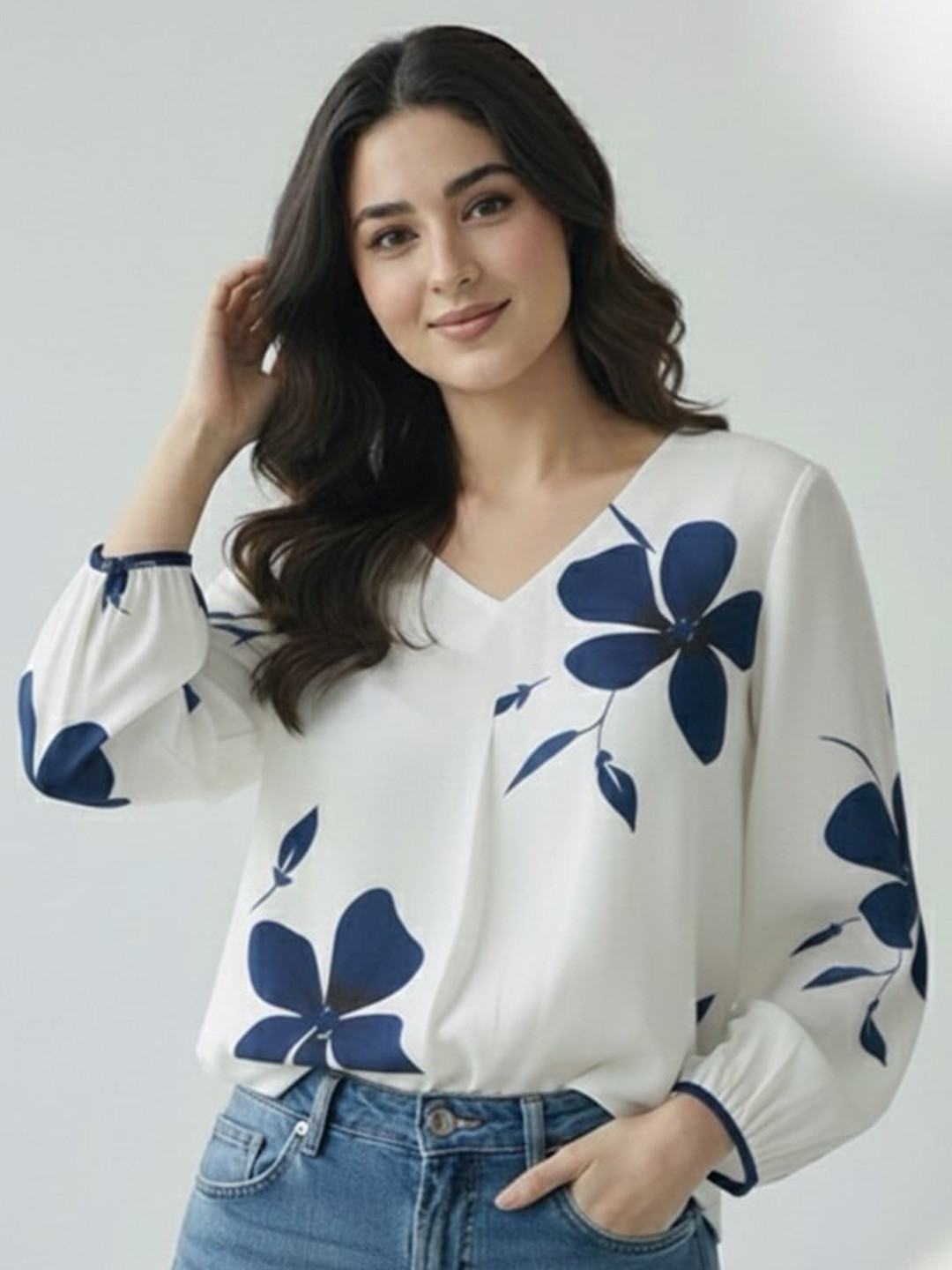 Anaya and Shanaya garments Floral Print Cotton Top