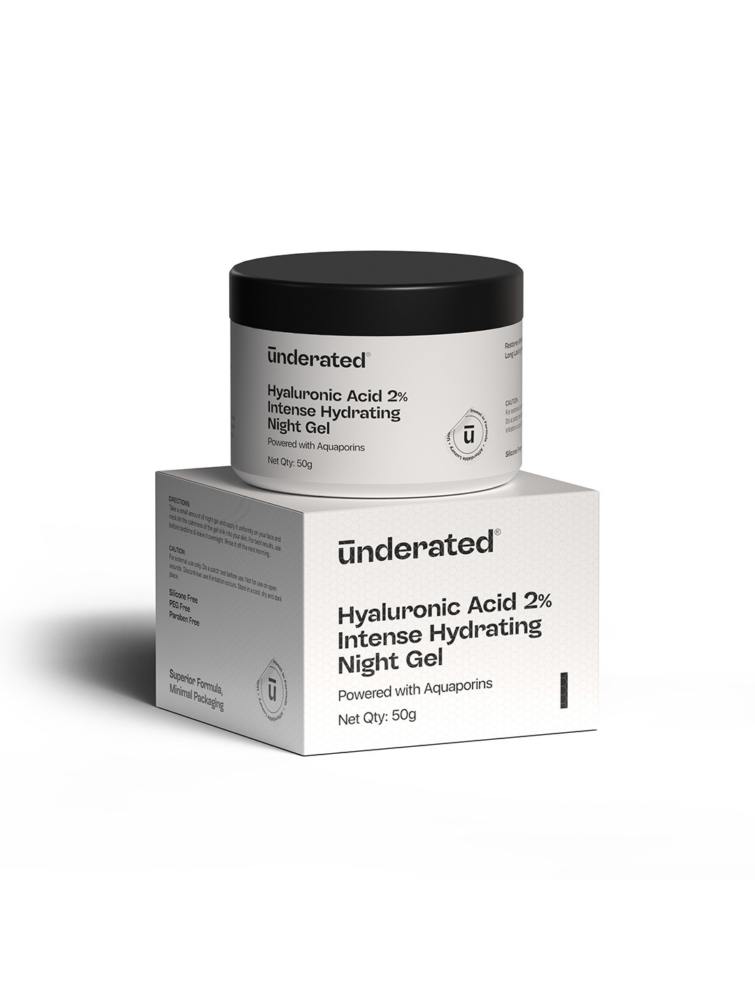 Underated Hyaluronic Acid 2% Night Gel Intense Hydration Overnight Plumping 50g