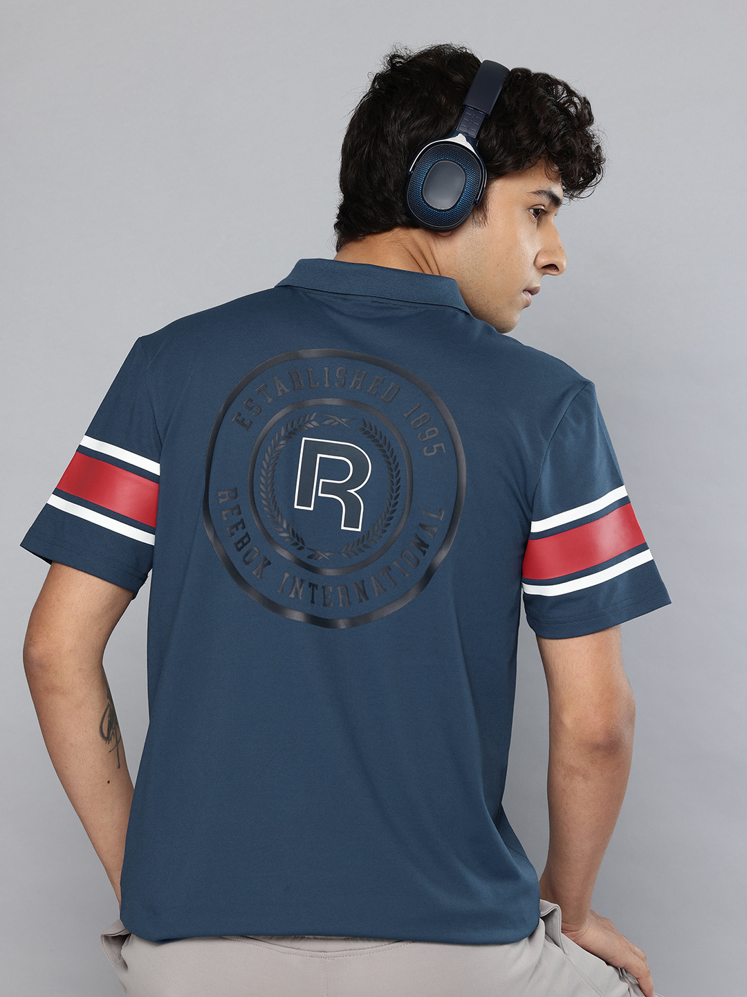 Reebok Brand Logo Printed Polo Collar T-shirt