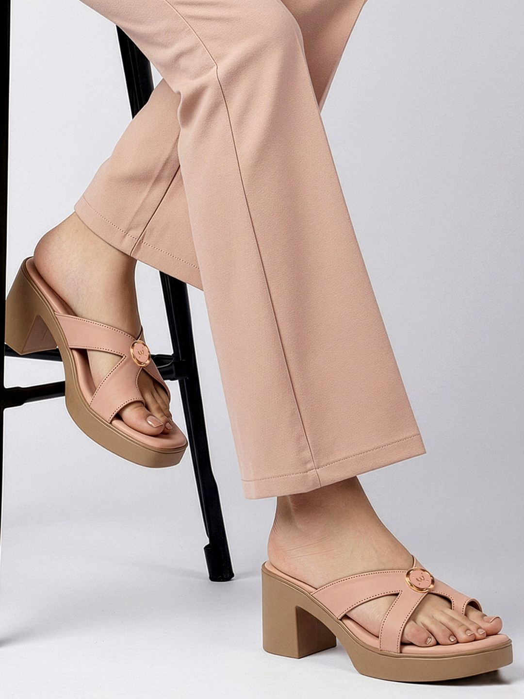Falencia Block Mules with Buckles
