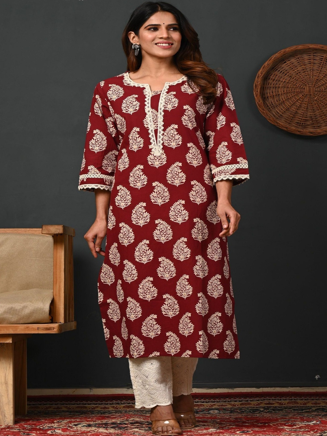 lavandis Ethnic Motifs Printed Pure Cotton Kurti