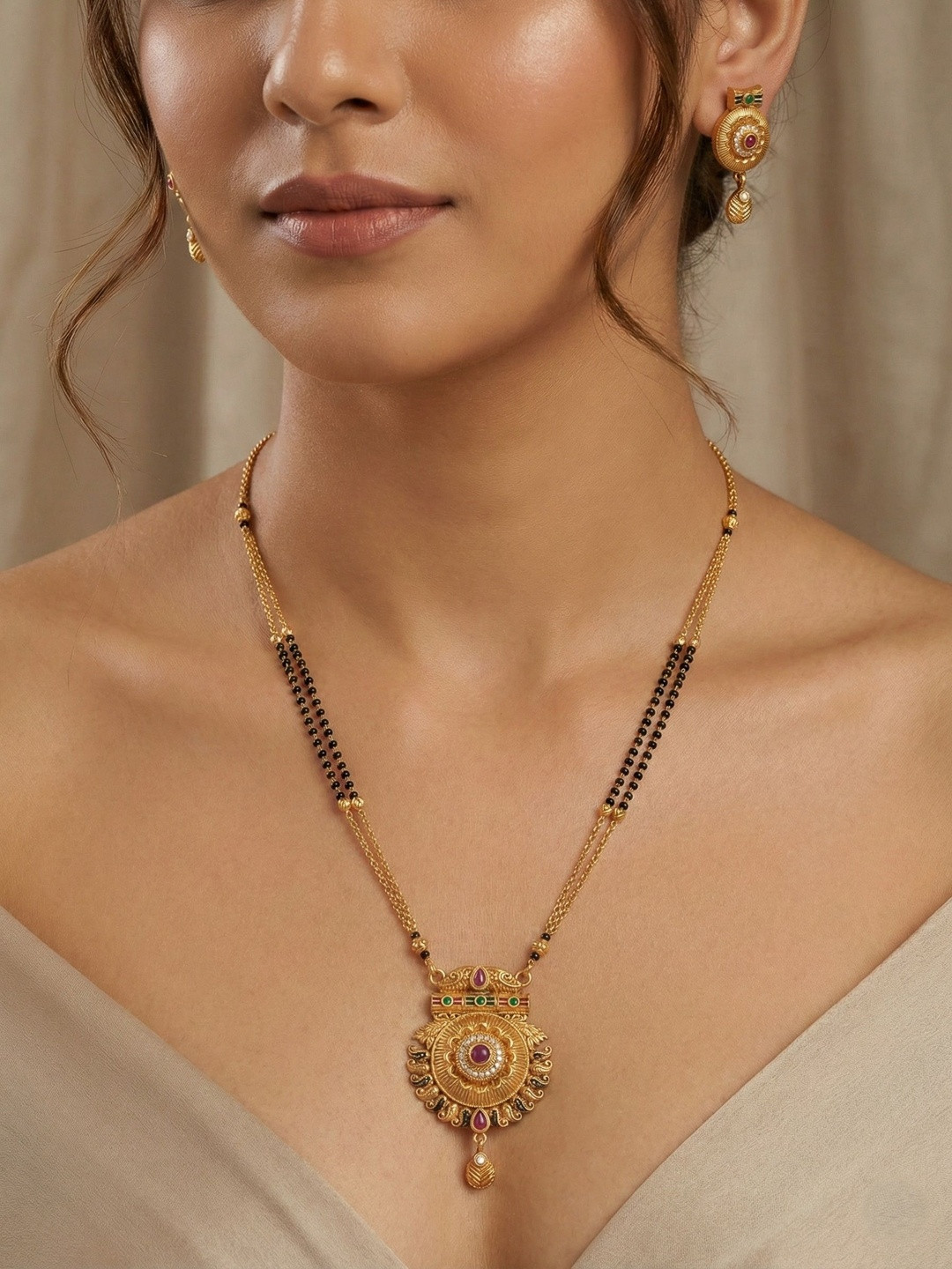 BELWICK Gold-Plated Zircon Mangalsutra