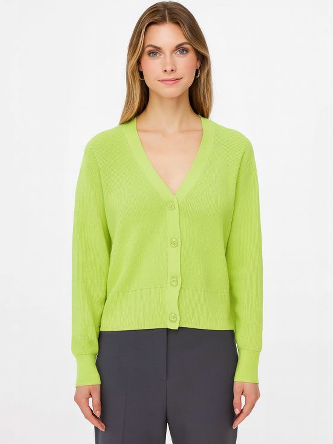 NoBarr Women Ribbed Cardigan