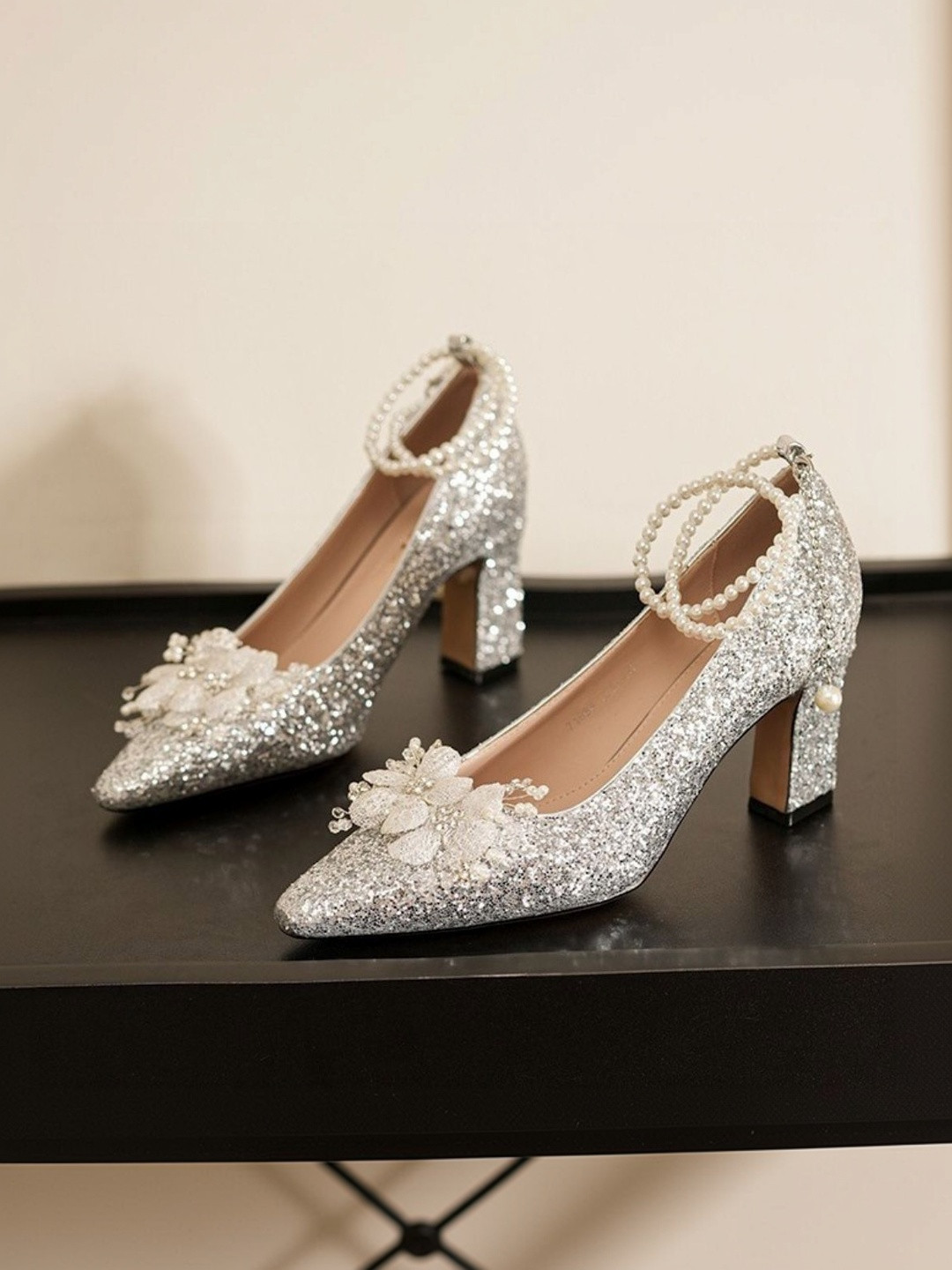 Ozzaro Textured Suede Party Block Pumps