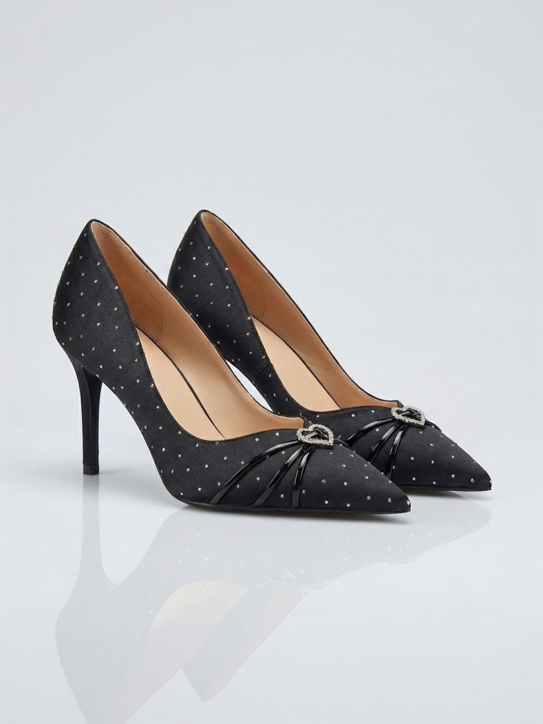 Ozzaro Textured PU Party Stiletto Pumps