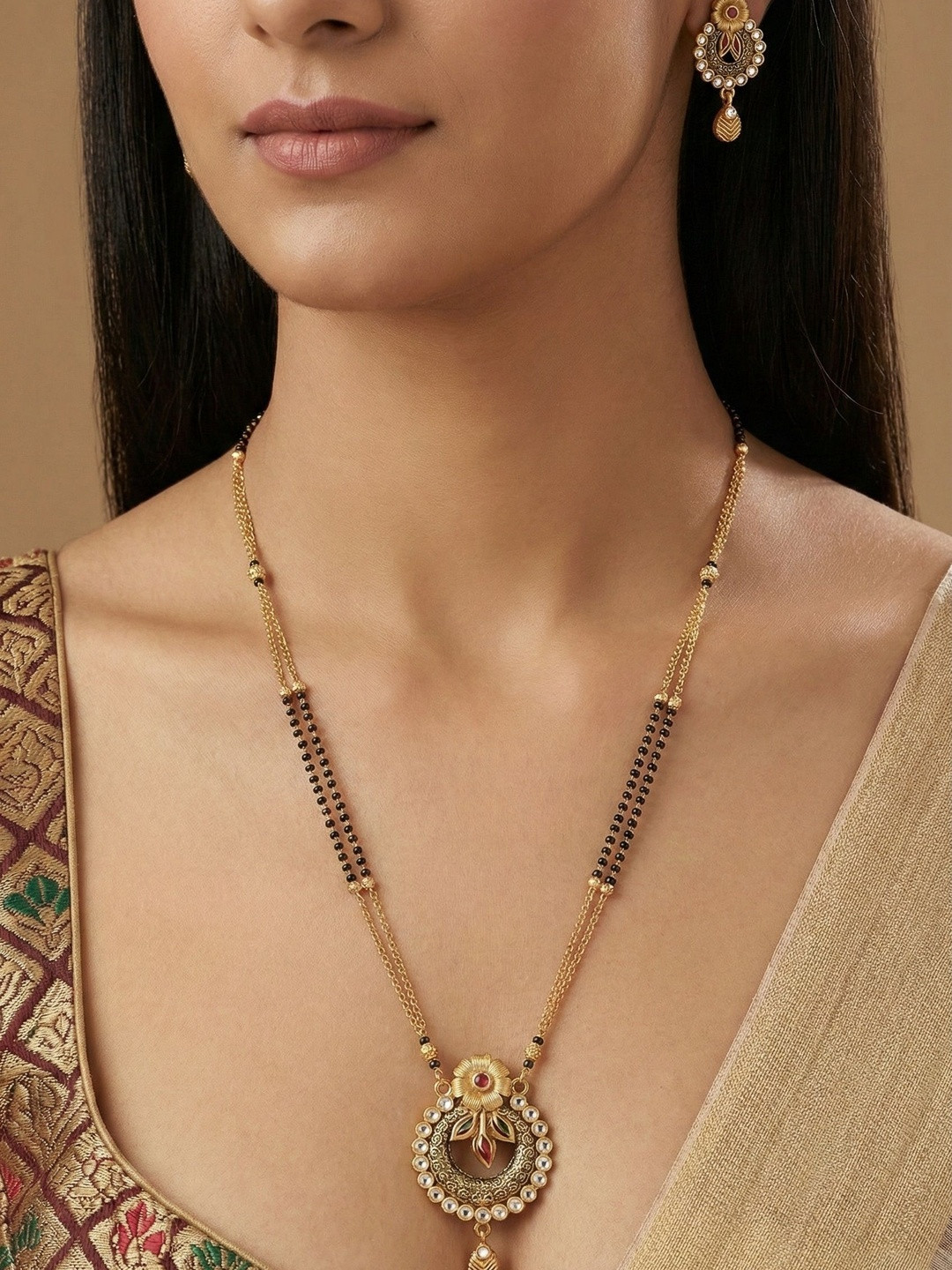 BELWICK Gold-Plated Zircon Mangalsutra