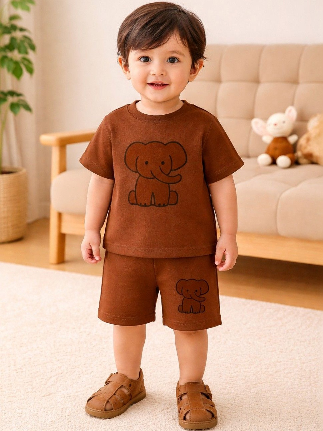 BLARY FASHION PLANET Unisex Kids Printed T-shirt with Shorts