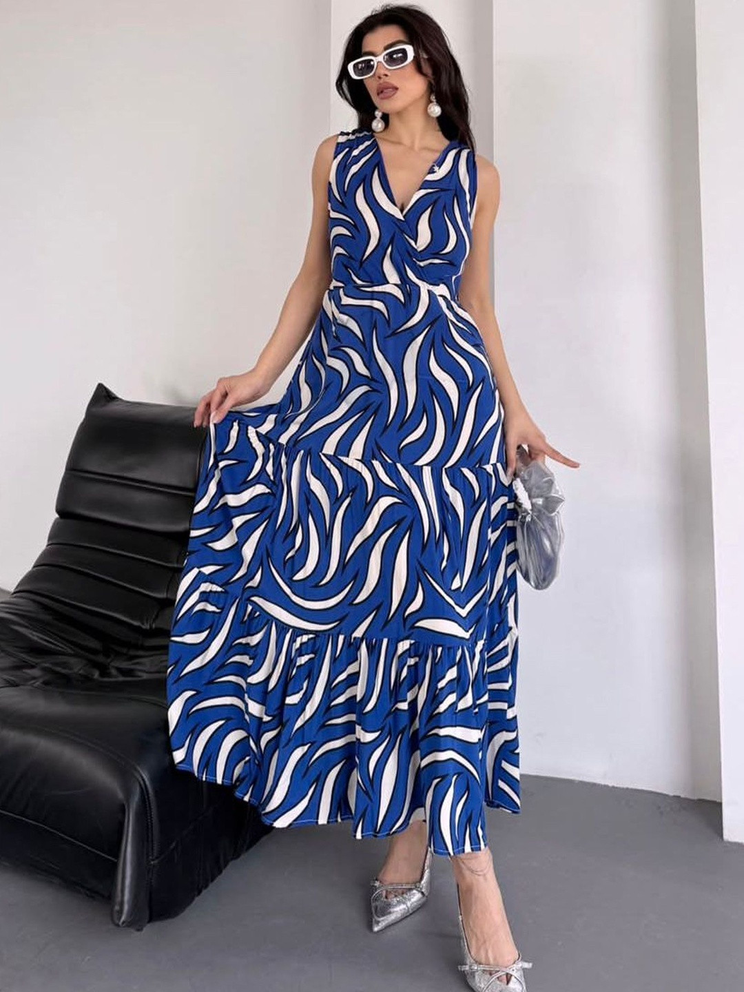 NWH Print A-Line Maxi Dress