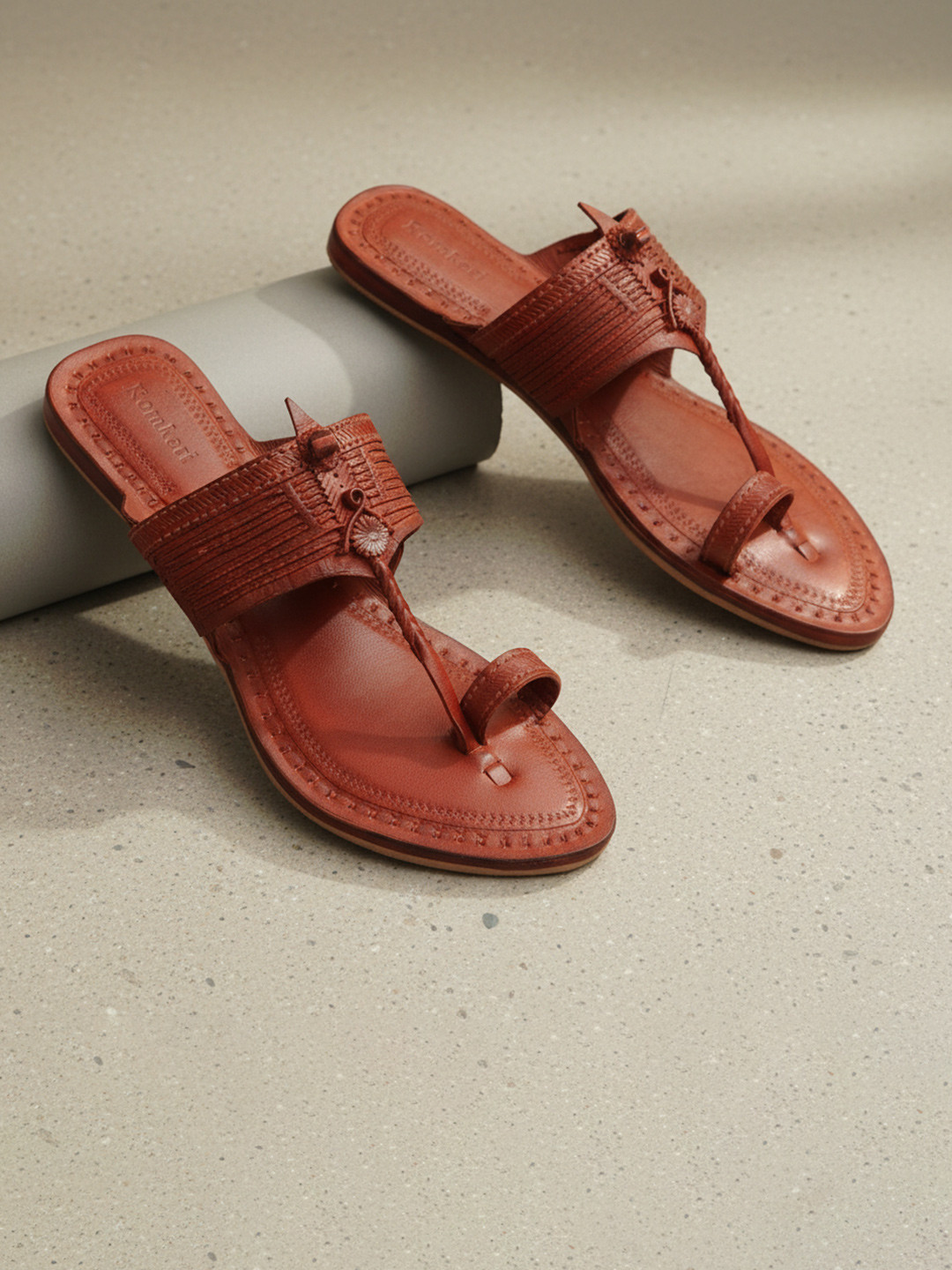 KORAKARI Ethnic Leather Kolhapuri Flats