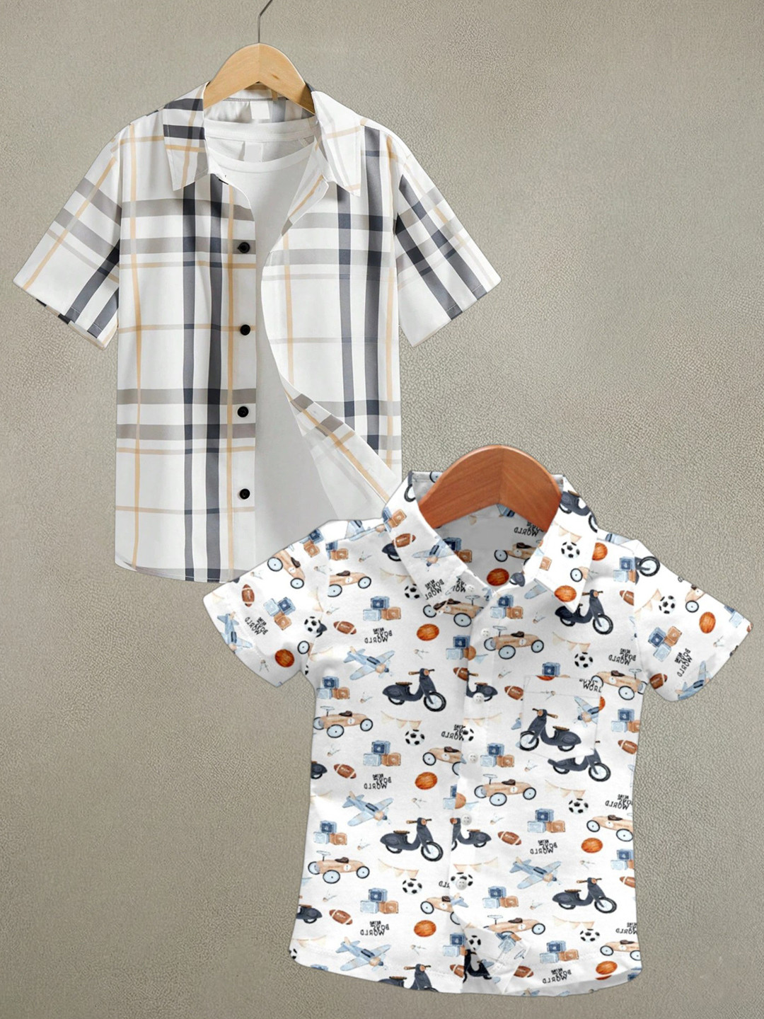 RAVYA TRENDZ Boys Classic Tartan Checks Checked Casual Shirt