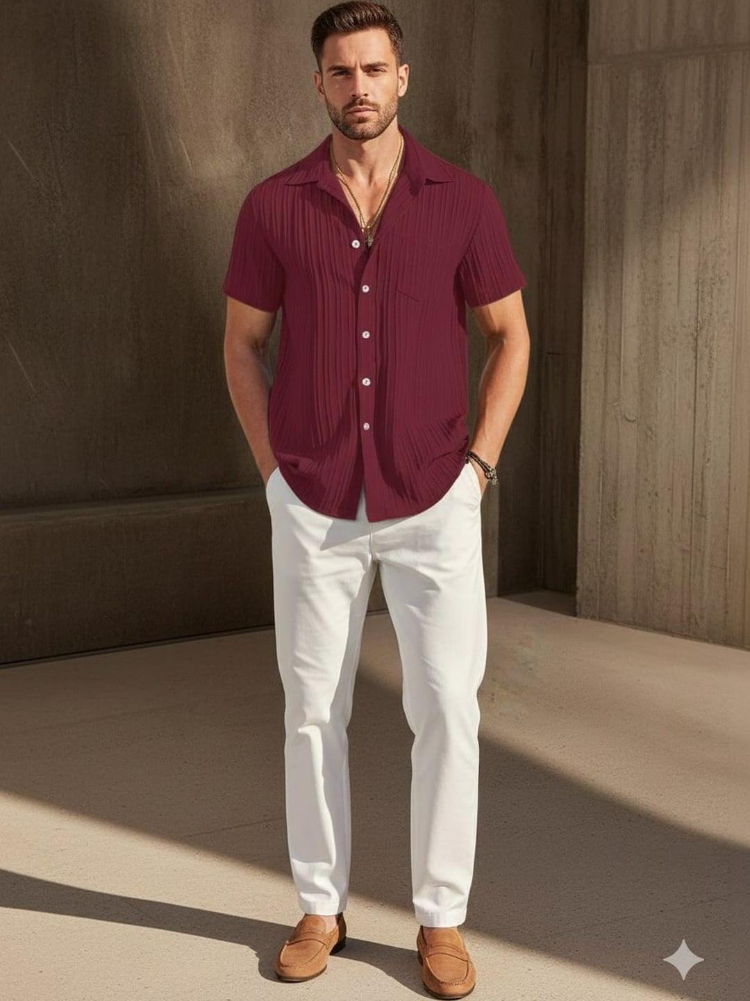 TAGDO FASHION Men?s Short Sleeve Casual Shirt