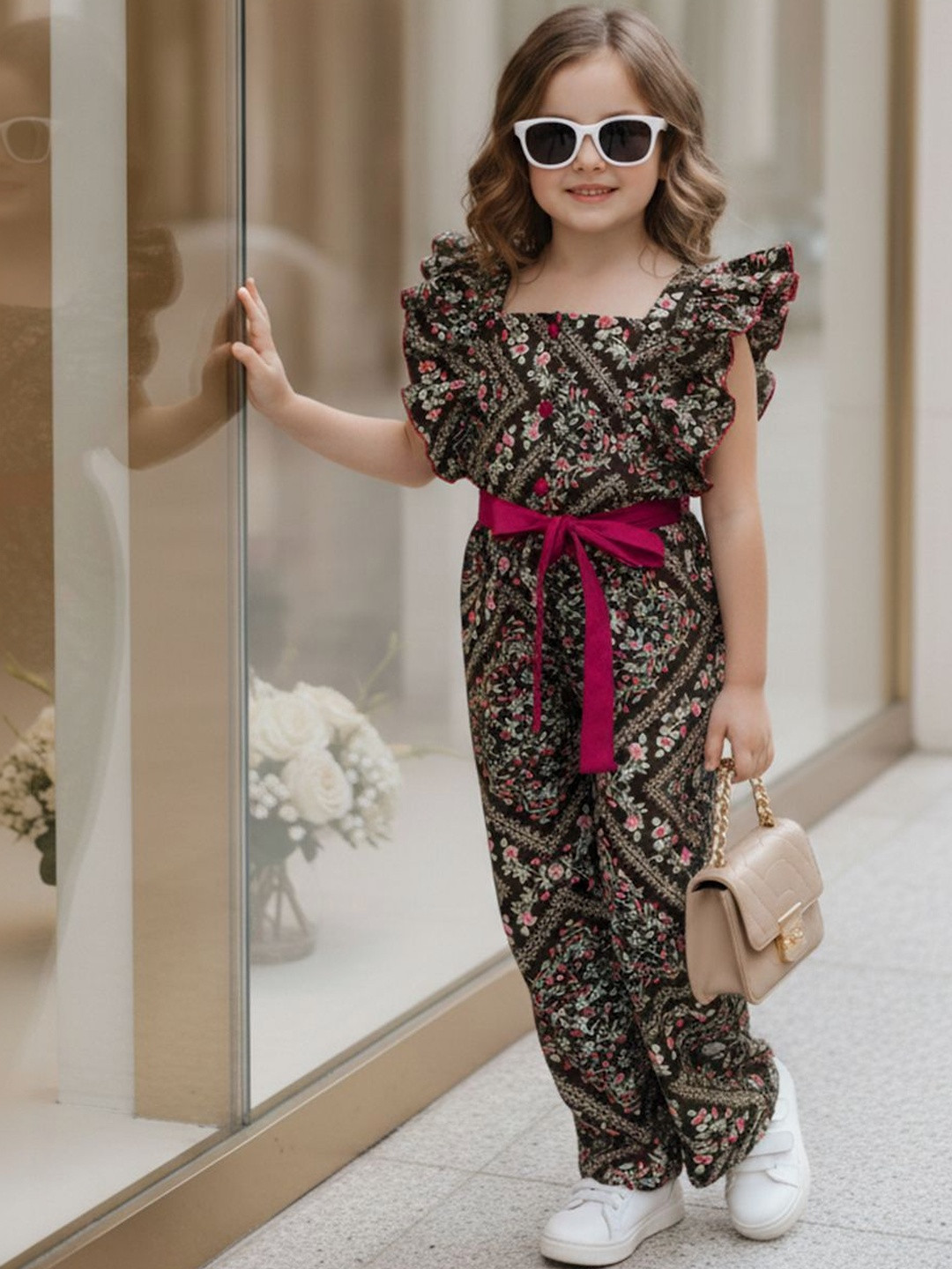 Cutiekins Girls Printed Basic Jumpsuit