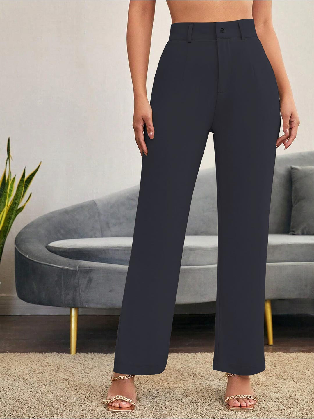 TOOCHKI Women Relaxed Straight Leg High-Rise Trousers
