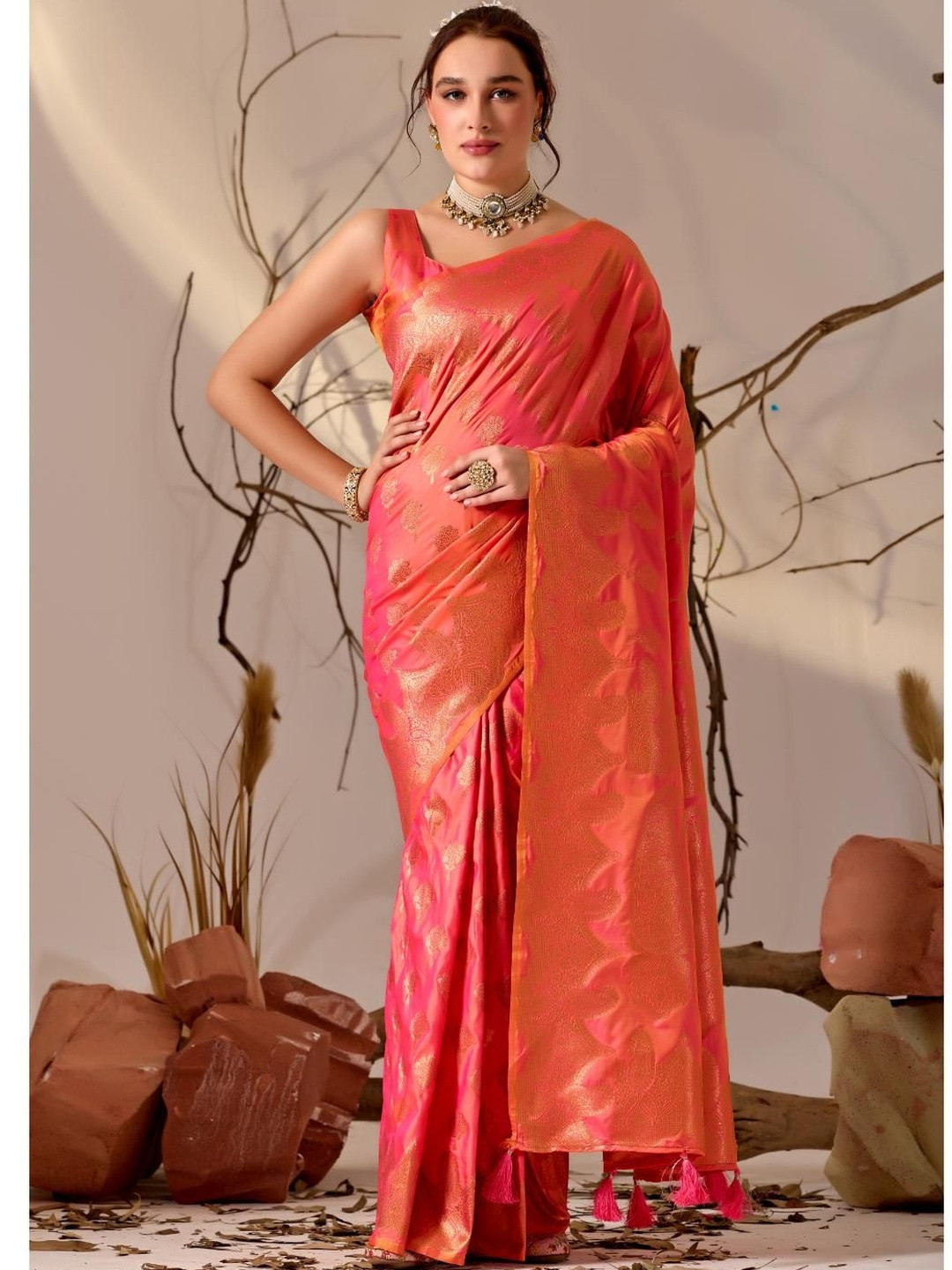 Kathavastra Floral Art Silk Designer Banarasi Saree