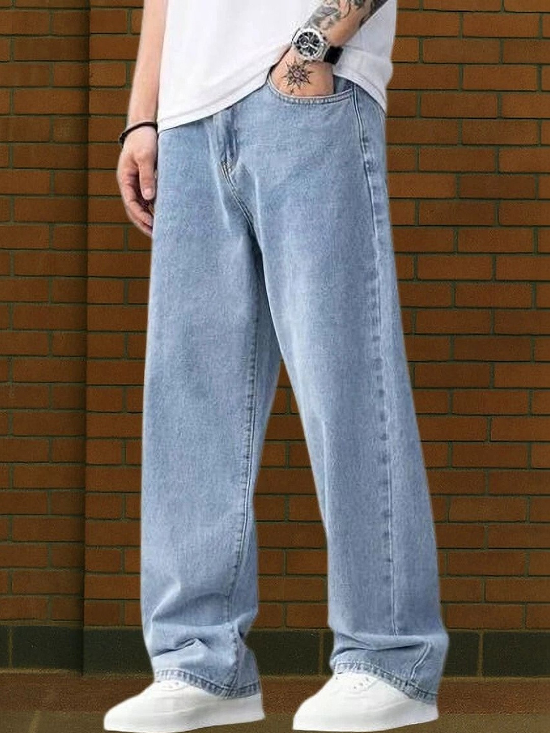 EVERFADE Men Bootcut Mid-Rise Light Fade Jeans
